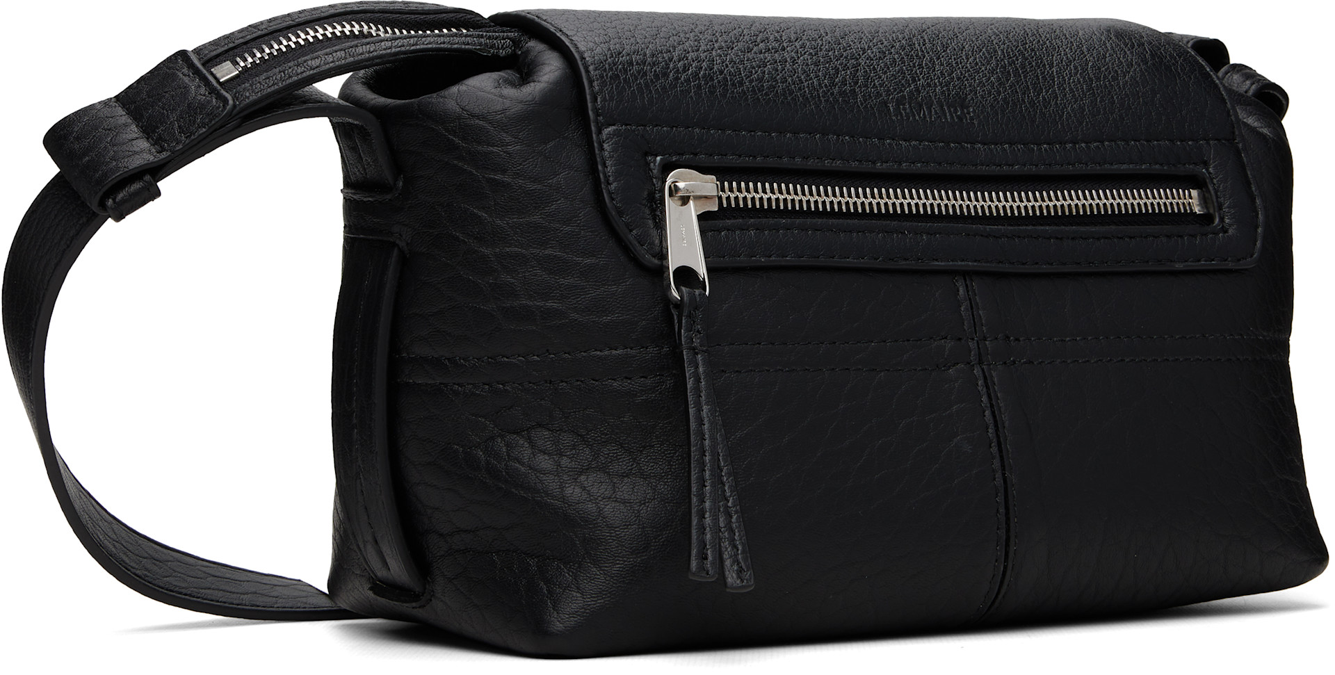 LEMAIRE: Black Bubble Lambskin Mini Soft Gear Bag | SSENSE