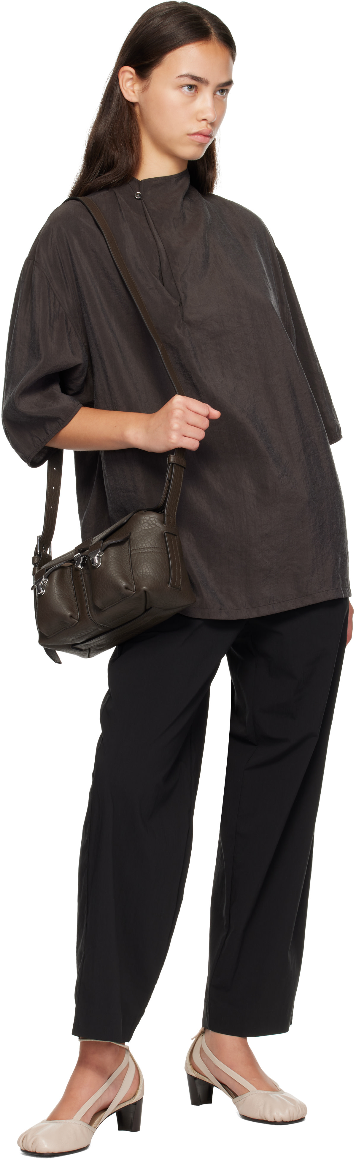 LEMAIRE - Mini sac souple Gear brun