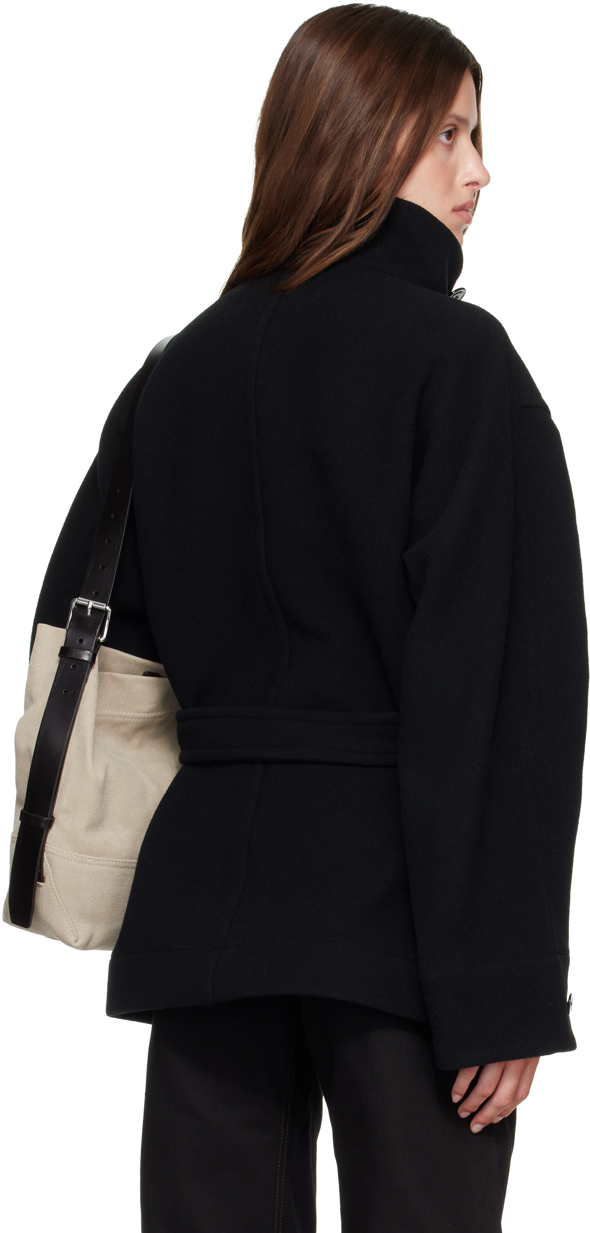 LEMAIRE: Black Short Duffle Coat | SSENSE China