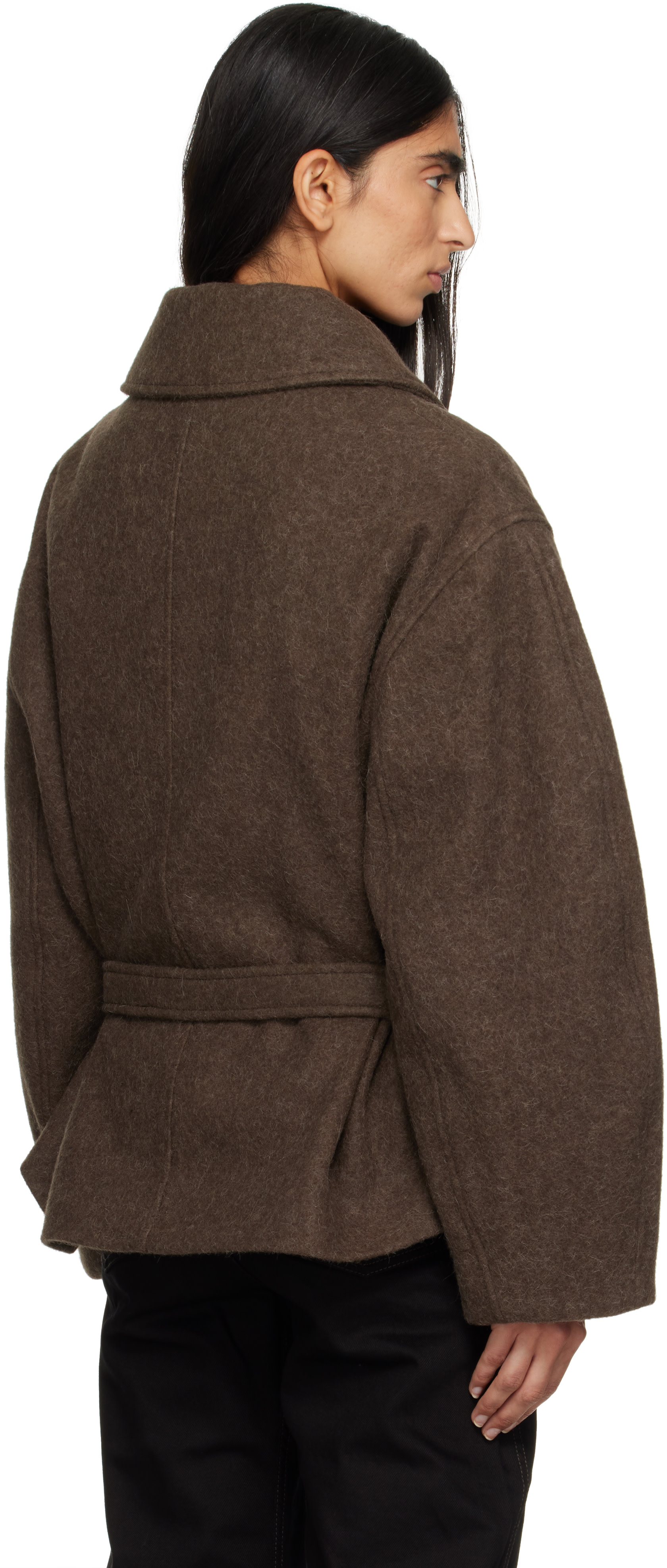 LEMAIRE - Brown Short Wrap Coat