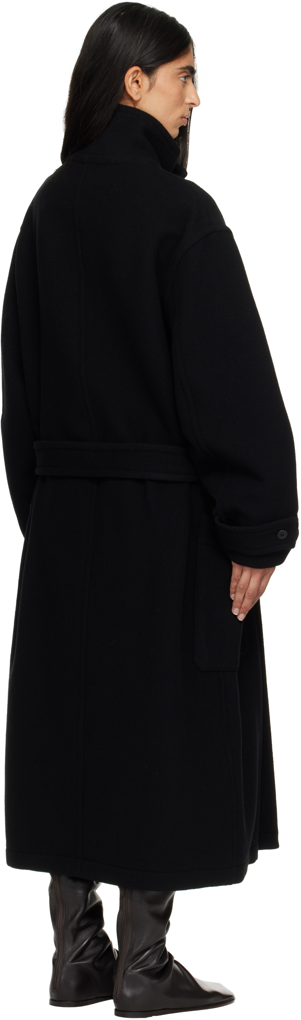 LEMAIRE - Manteau cache-cœur noir