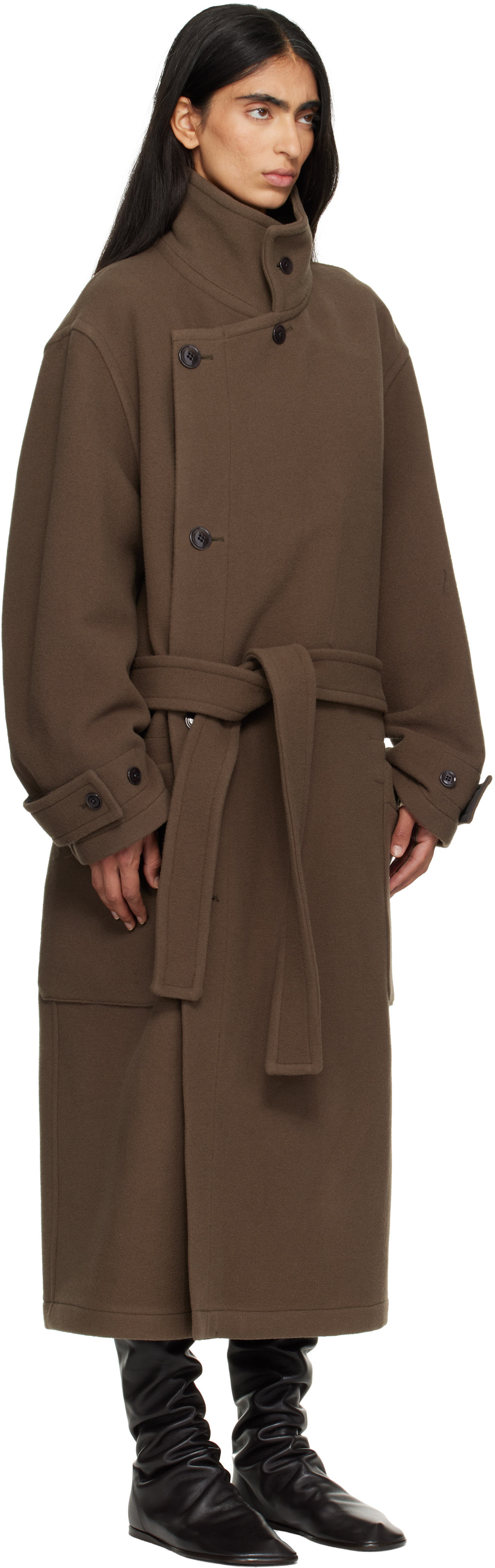 LEMAIRE - Manteau cache-cœur kaki
