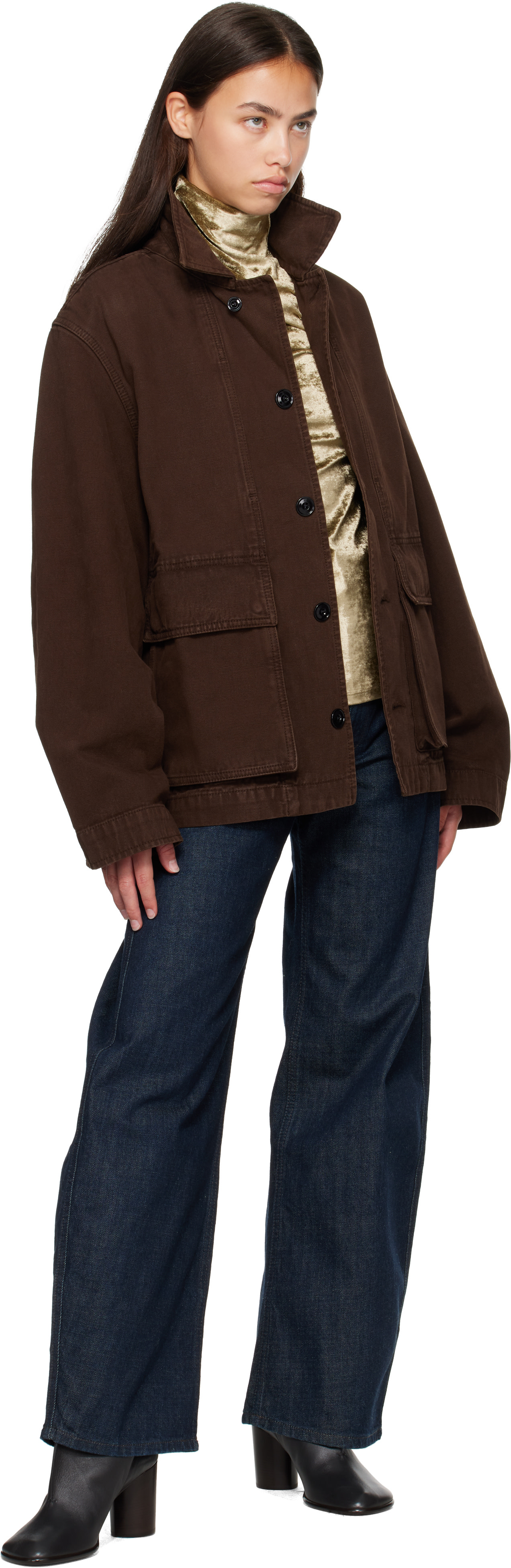 LEMAIRE - Blouson droit brun