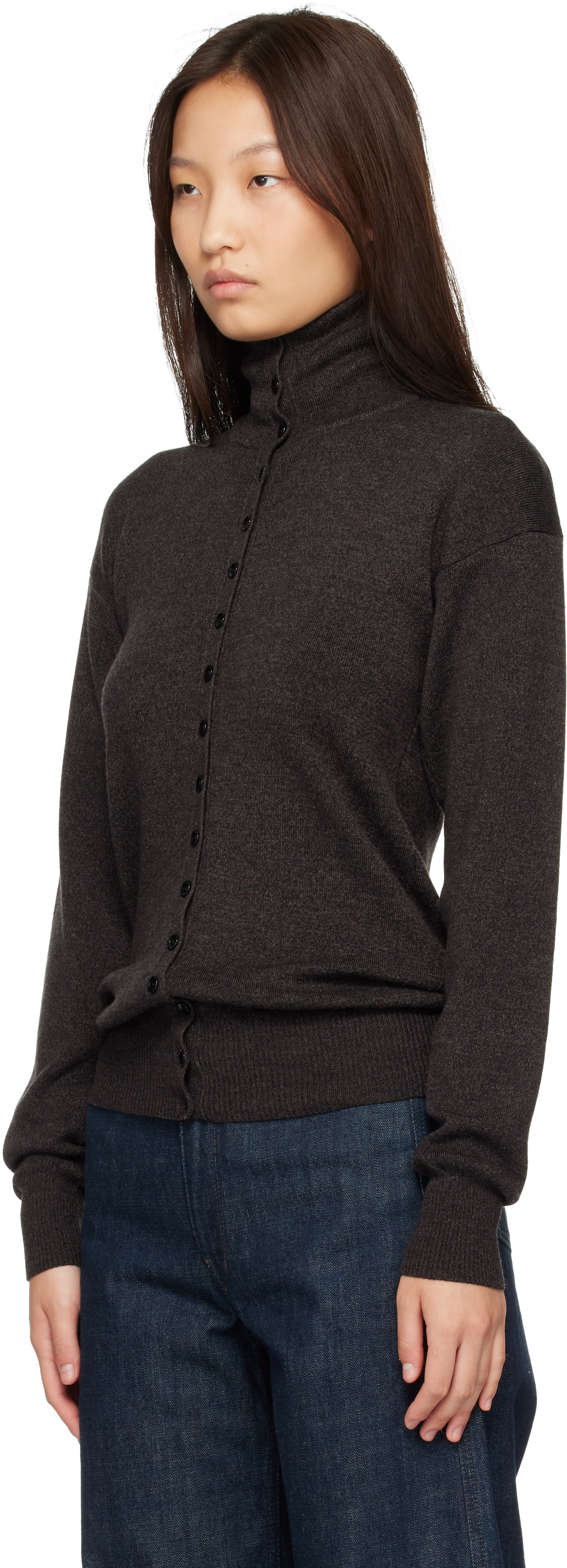 LEMAIRE - Cardigan noir à boutons