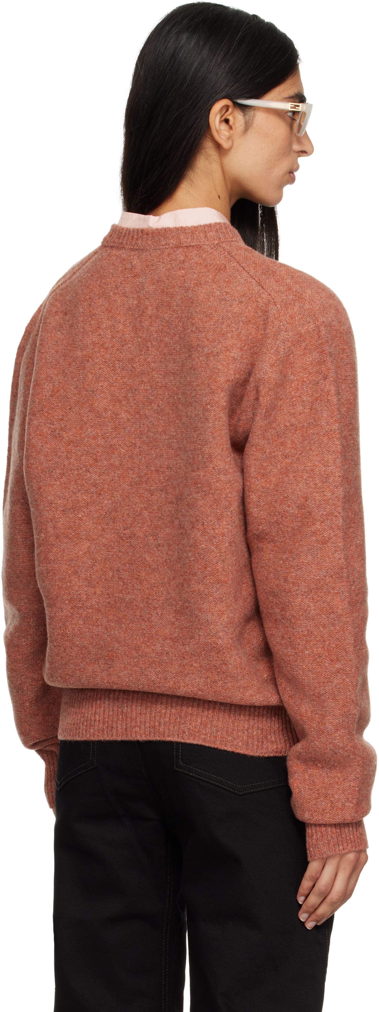 LEMAIRE - Pull rose à col en V