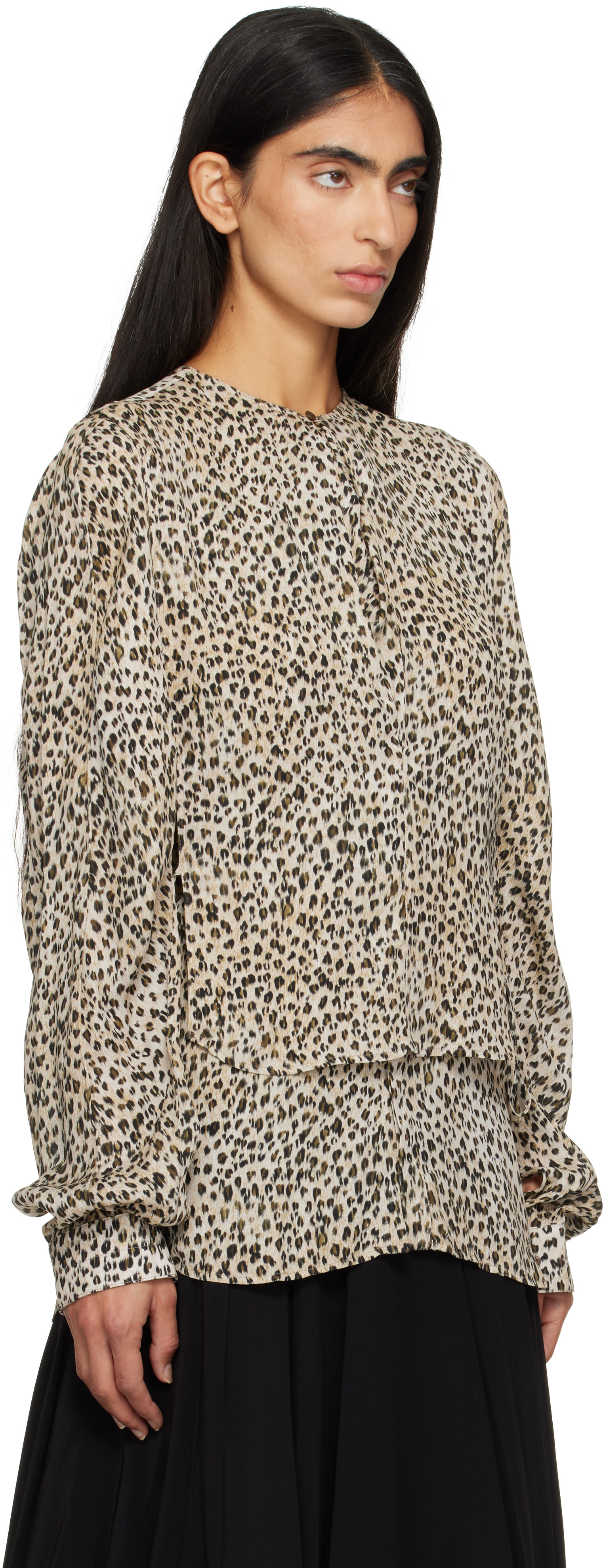 LEMAIRE - Beige Printed Two Layers Blouse