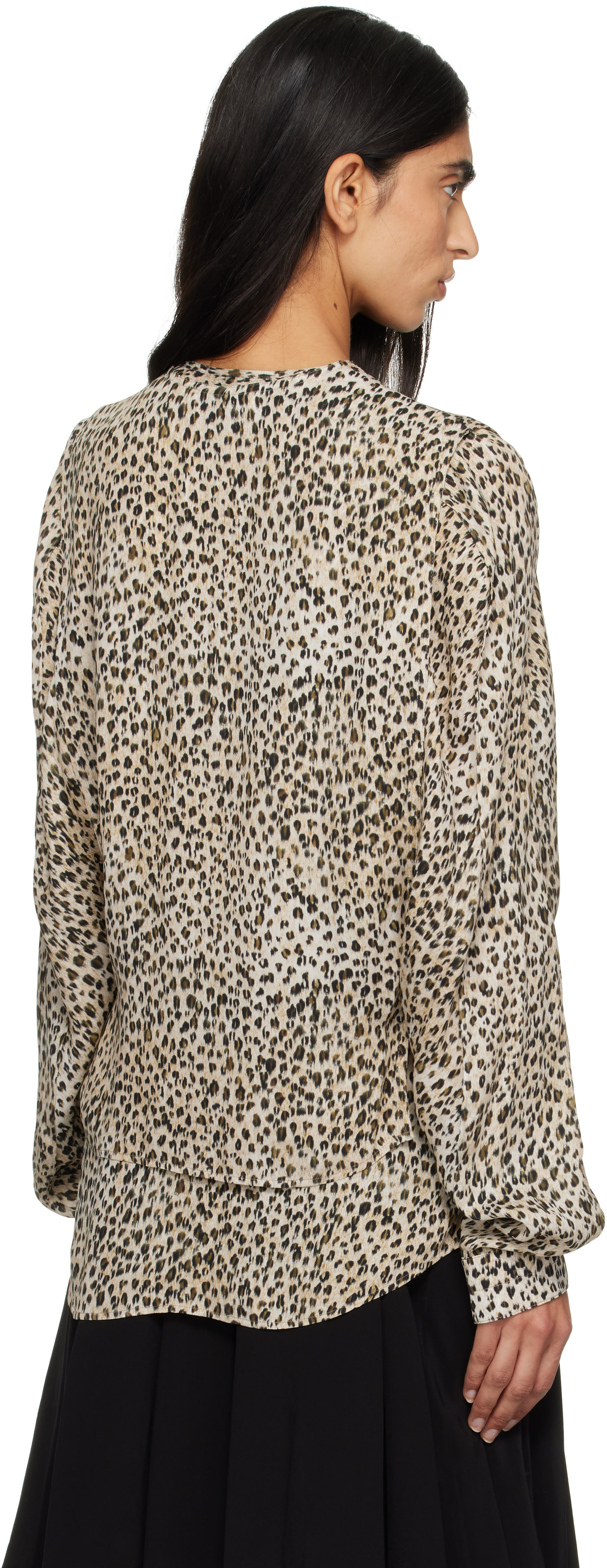 LEMAIRE - Beige Printed Two Layers Blouse