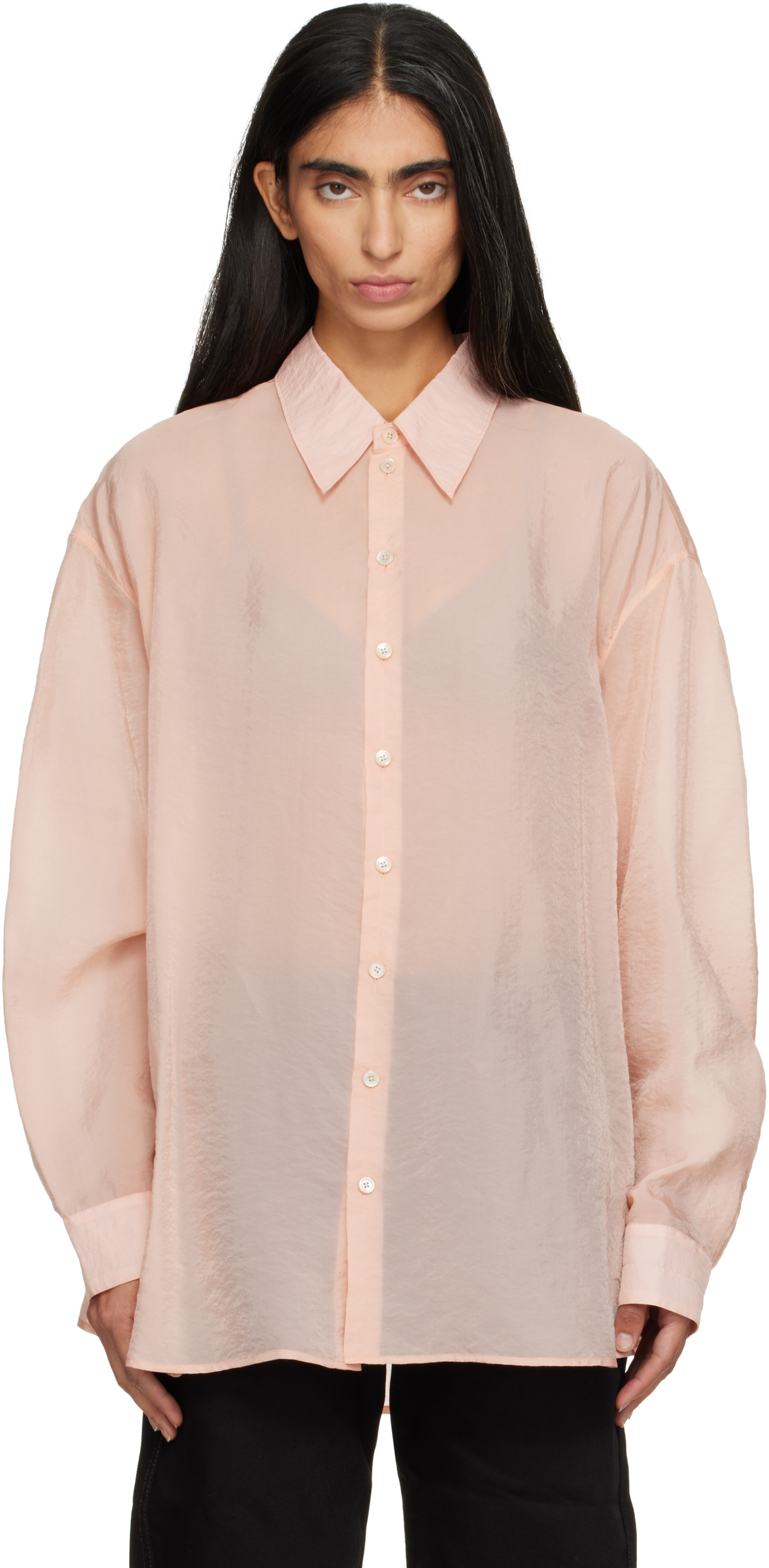 LEMAIRE - Chemise drapée rose