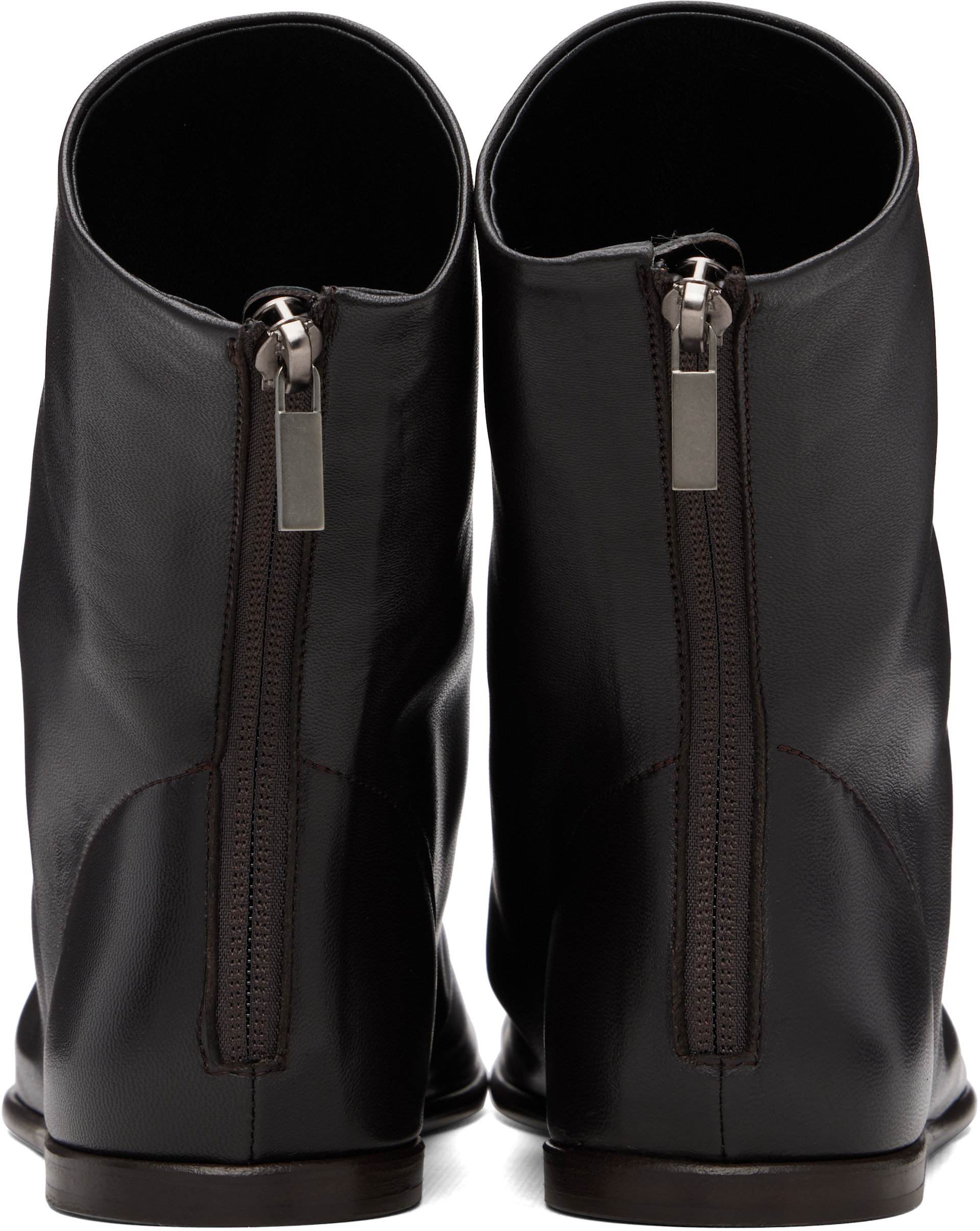 LEMAIRE - Bottines plates Glove brunes
