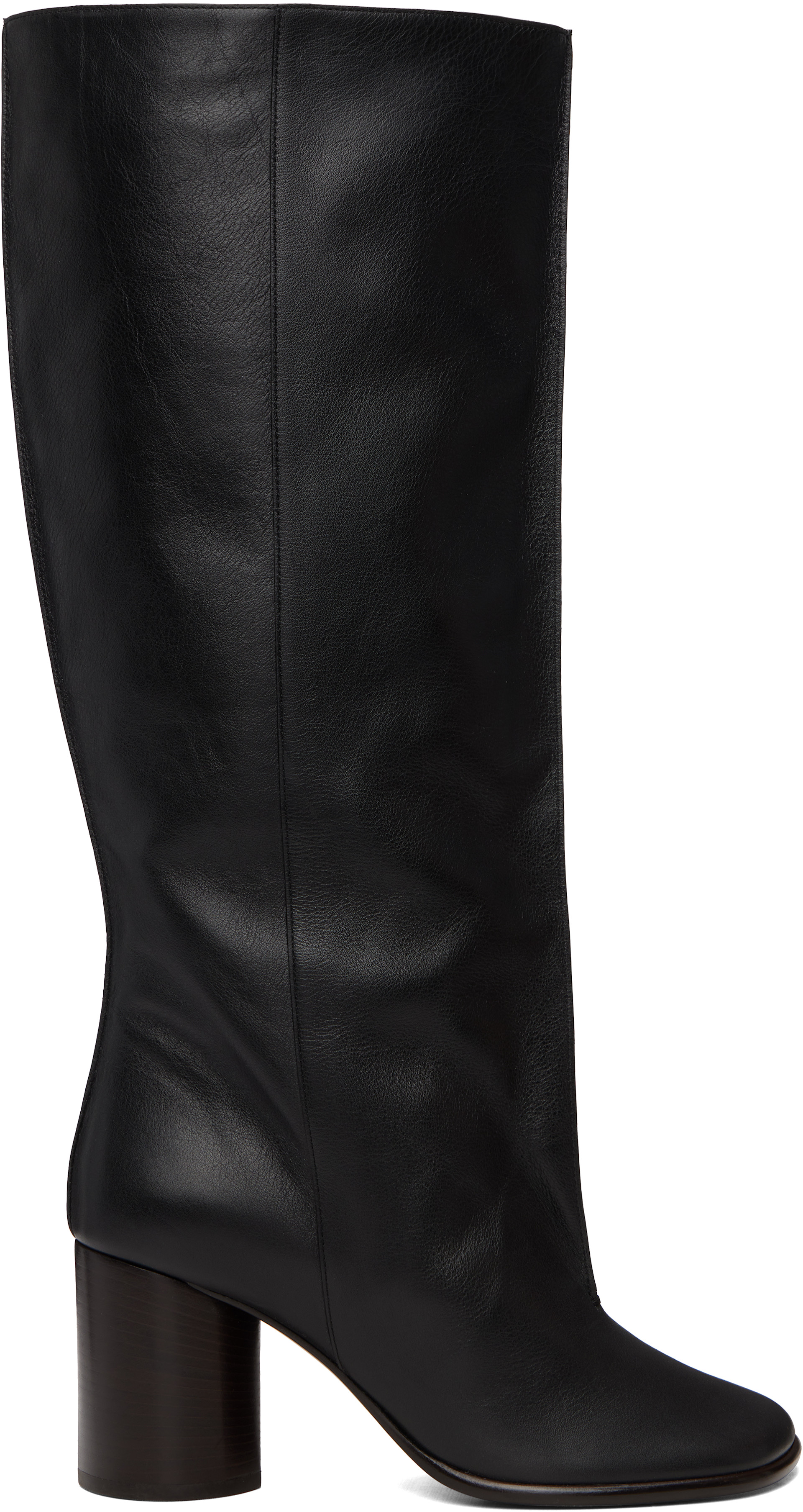 LEMAIRE: ブラック Crease Sleeve ロングブーツ | SSENSE 日本