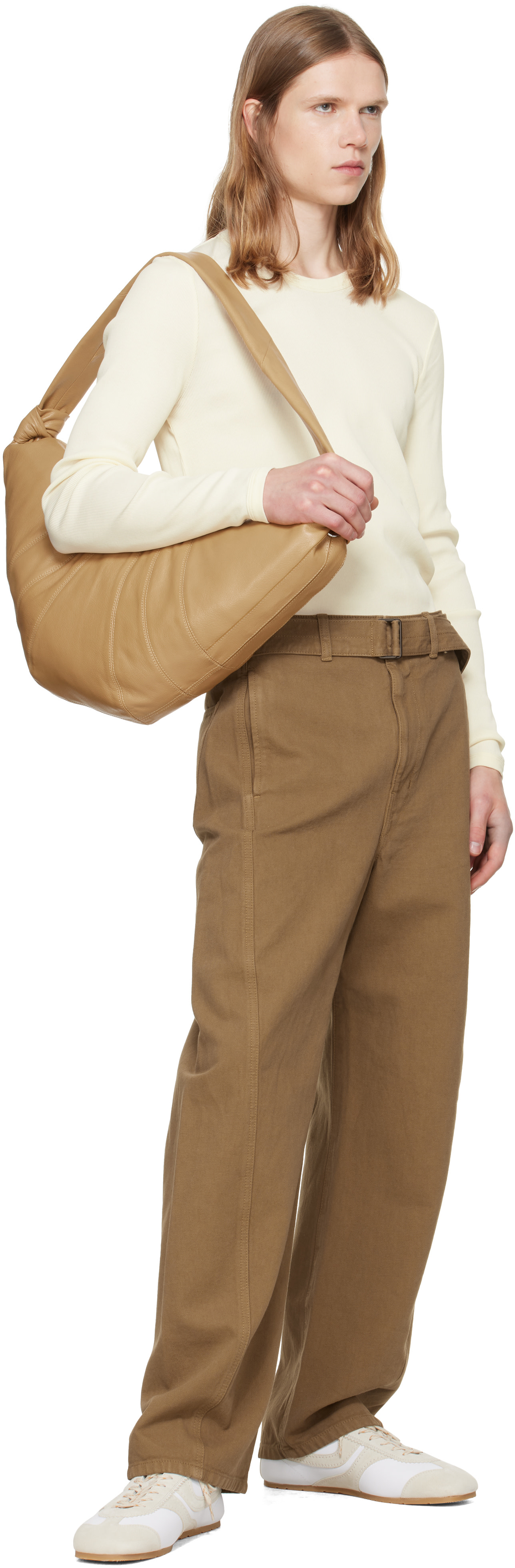 LEMAIRE: Tan Large Croissant Bag | SSENSE