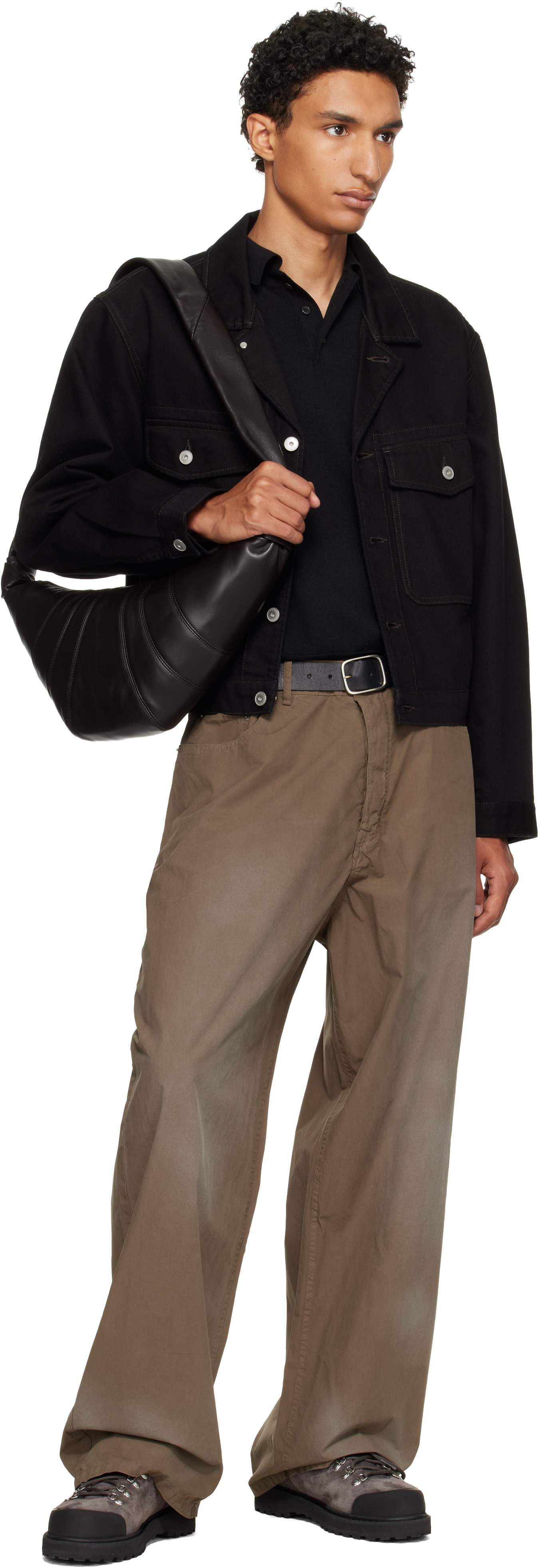 LEMAIRE - Brown Medium Croissant Leather Bag