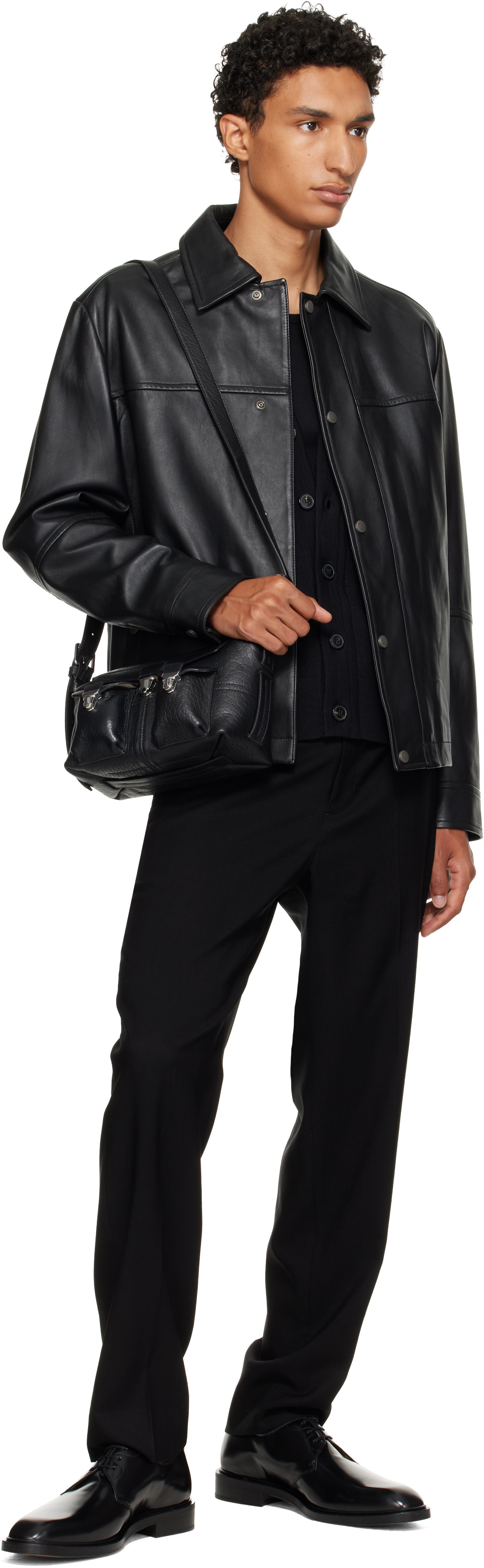 LEMAIRE - Black Bubble Lambskin Mini Soft Gear Bag