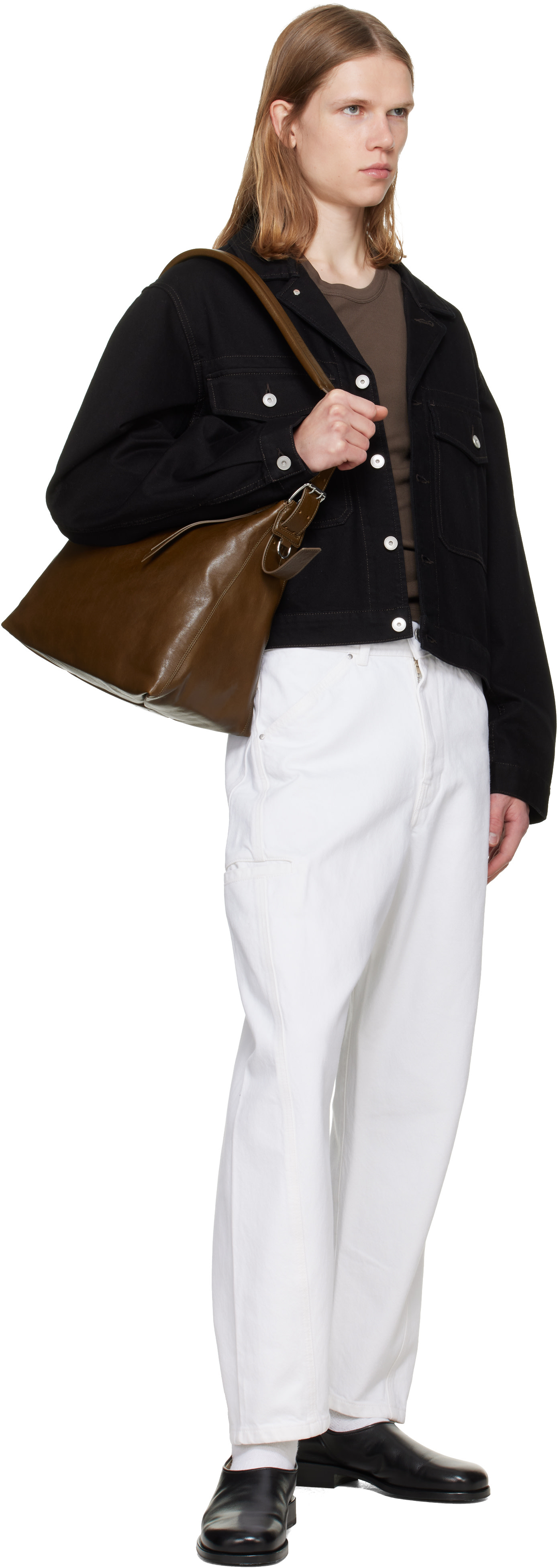 LEMAIRE - 棕色小号 Belted Leather 单肩包
