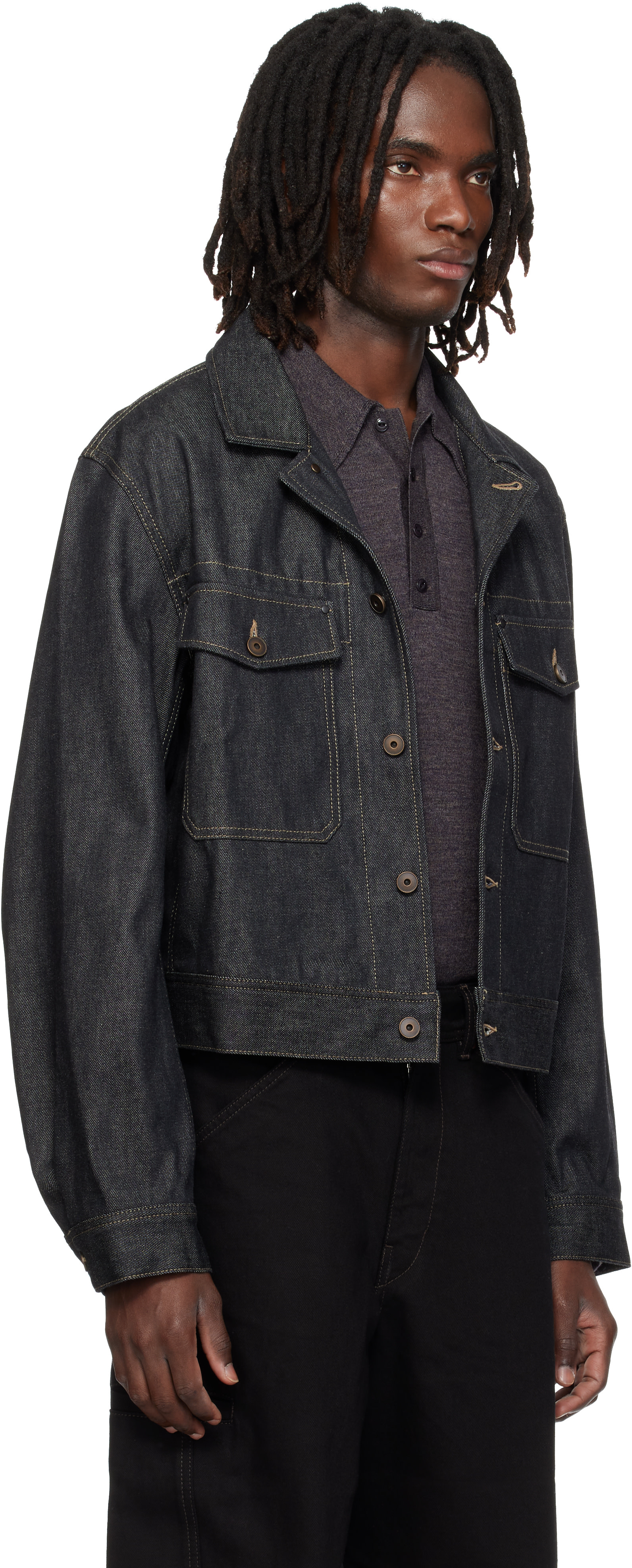 LEMAIRE - Navy Denim Trucker Jacket