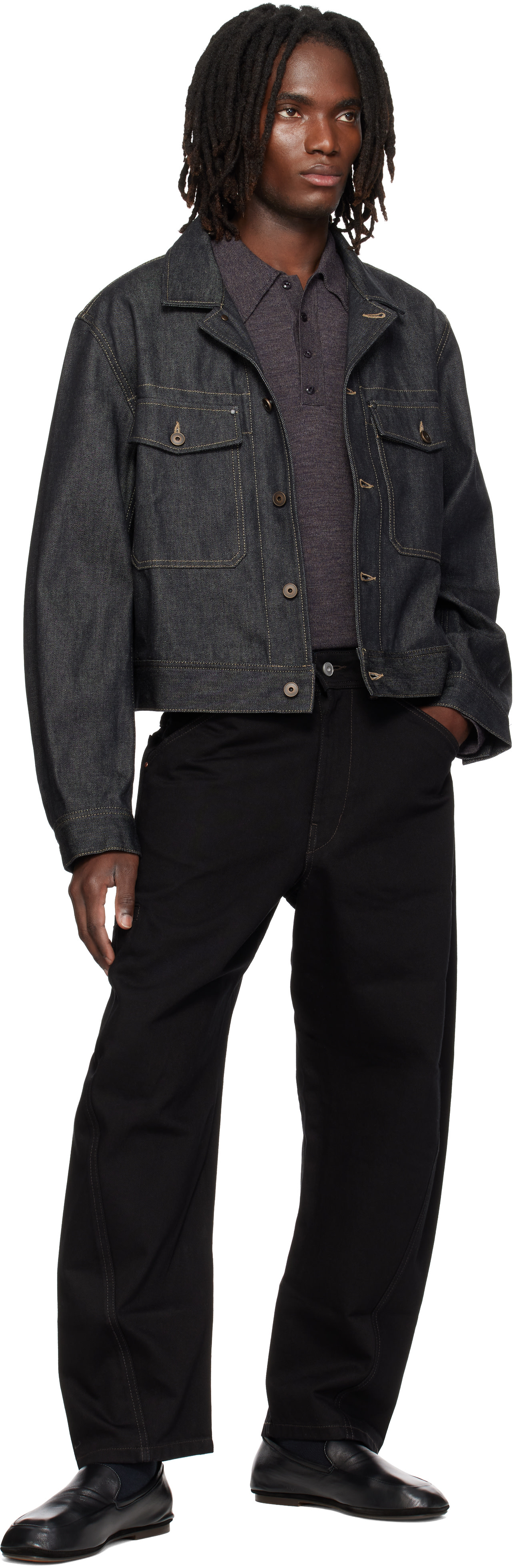 LEMAIRE - Navy Denim Trucker Jacket