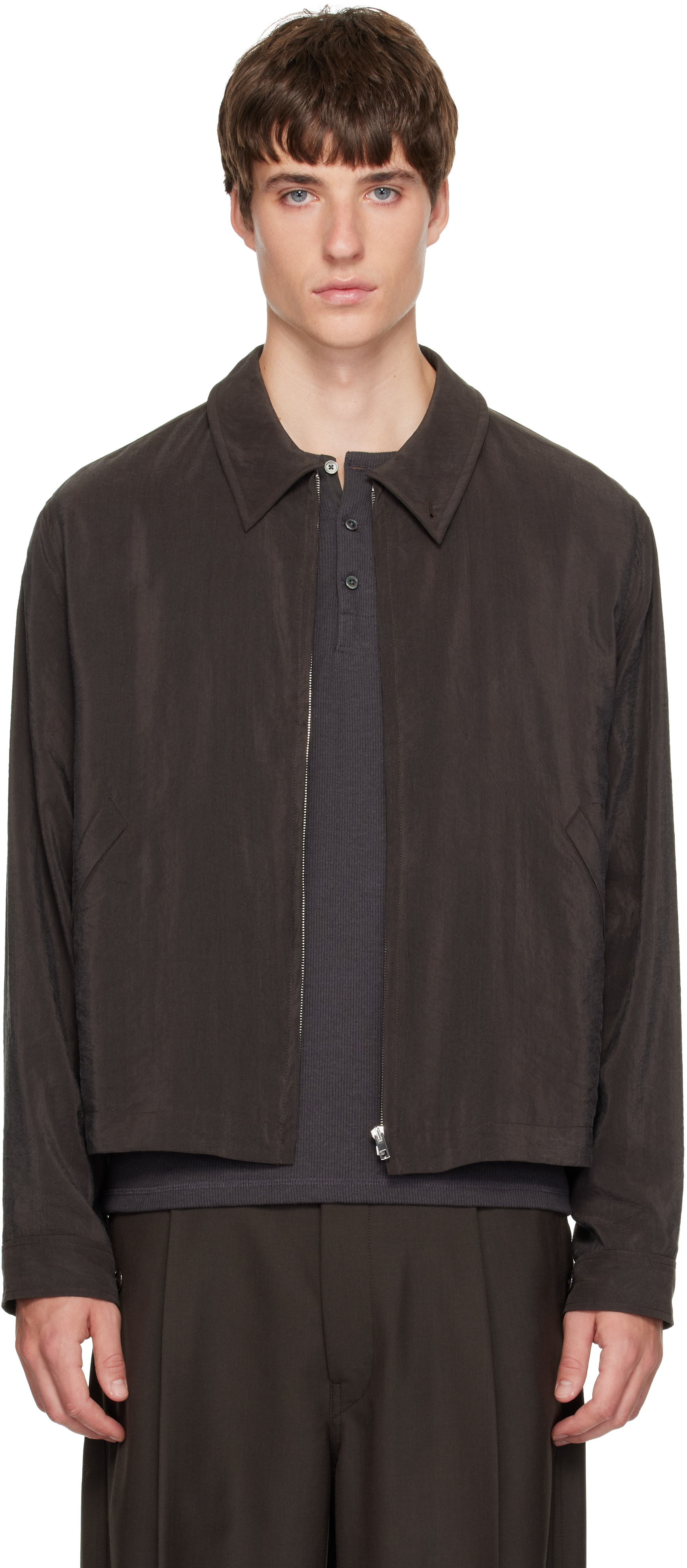 LEMAIRE - Brown Light Zipped Blouson Jacket