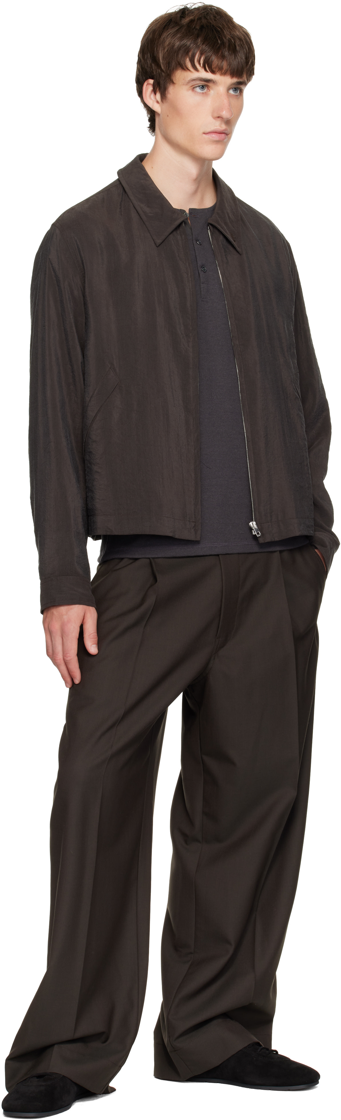 LEMAIRE - Brown Light Zipped Blouson Jacket