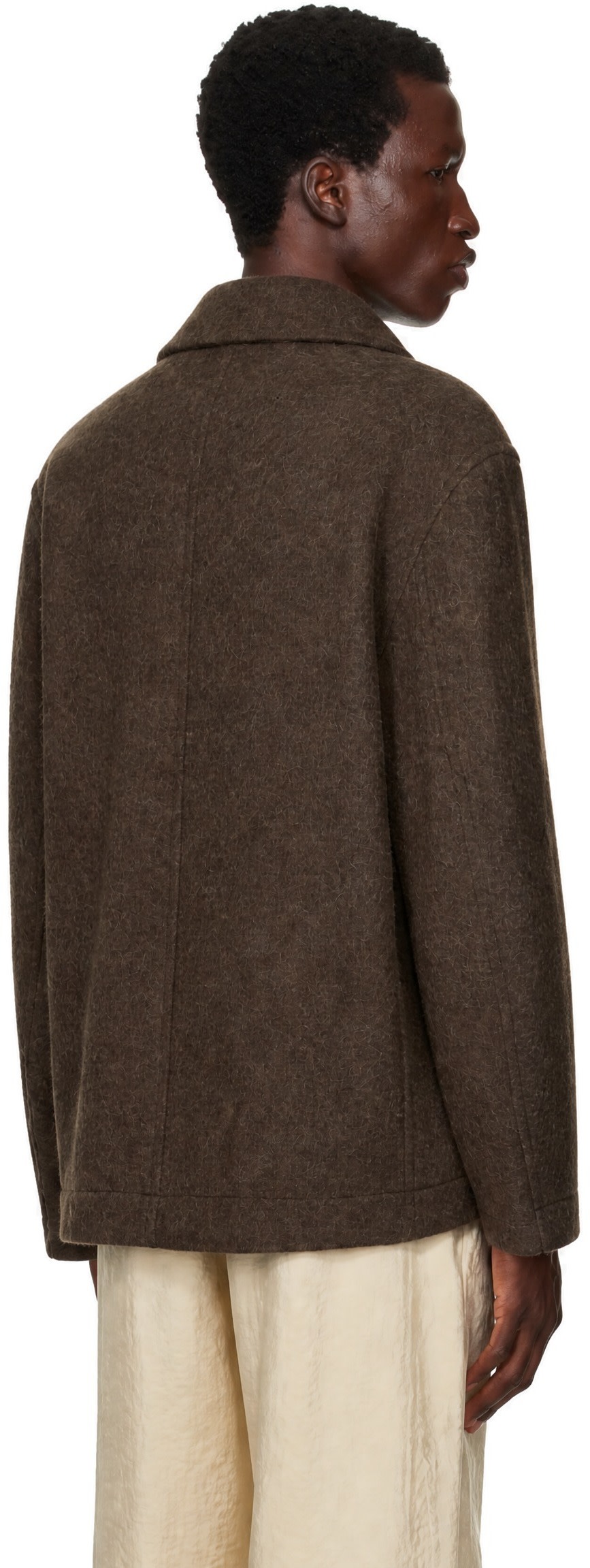 LEMAIRE - Brown Short Double-Breasted Coat