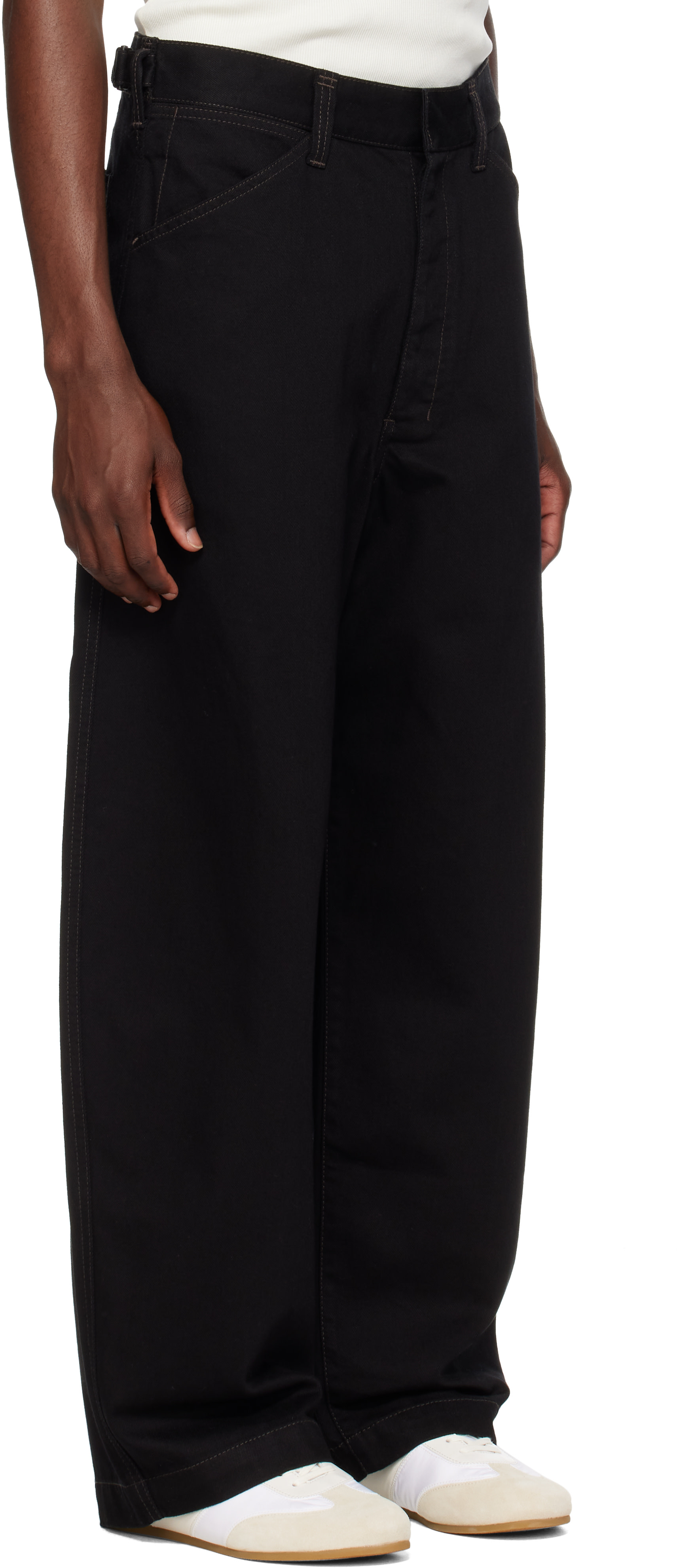 Lemaire - 블랙 오버사이즈 워크웨어 데님 진
