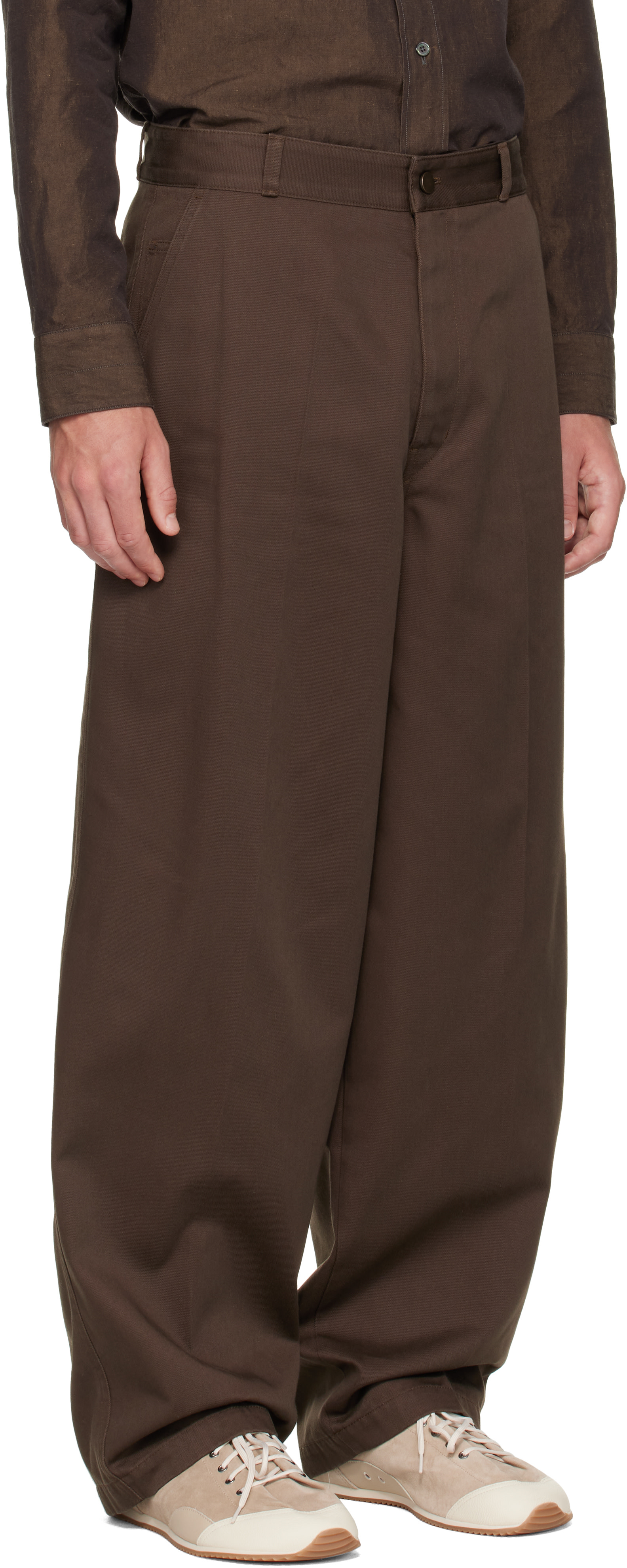 LEMAIRE - Brown Barrel Trousers