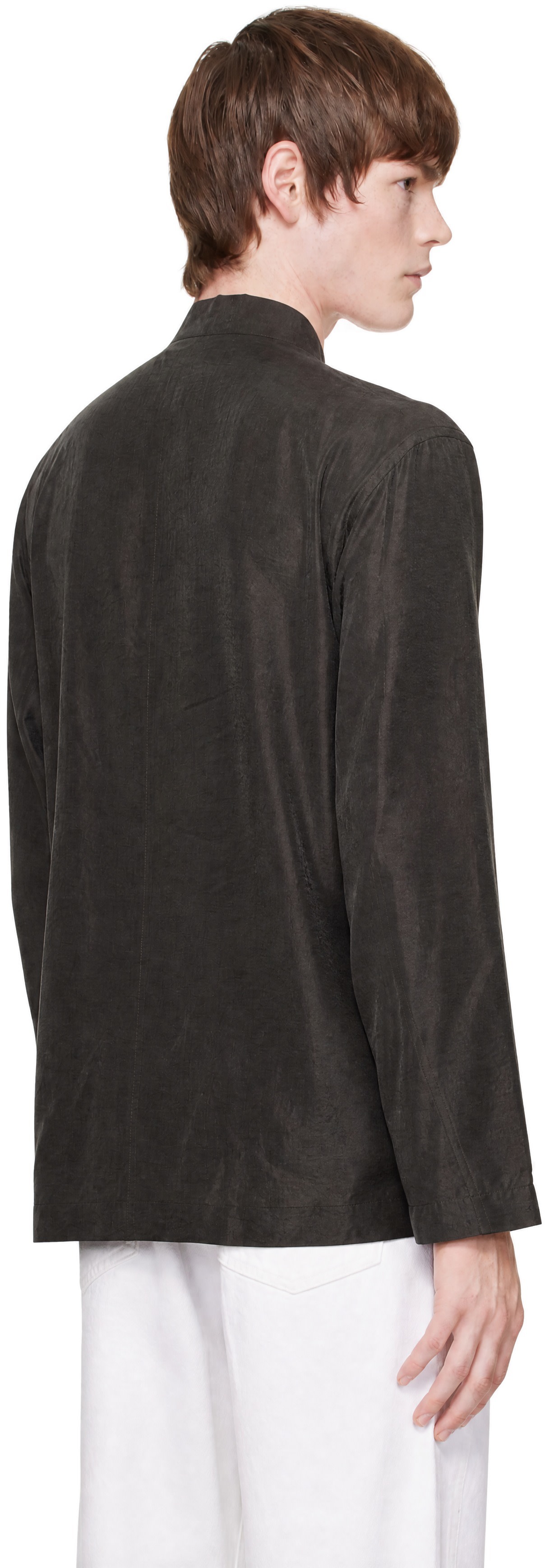 LEMAIRE - Brown V-Neck Shirt
