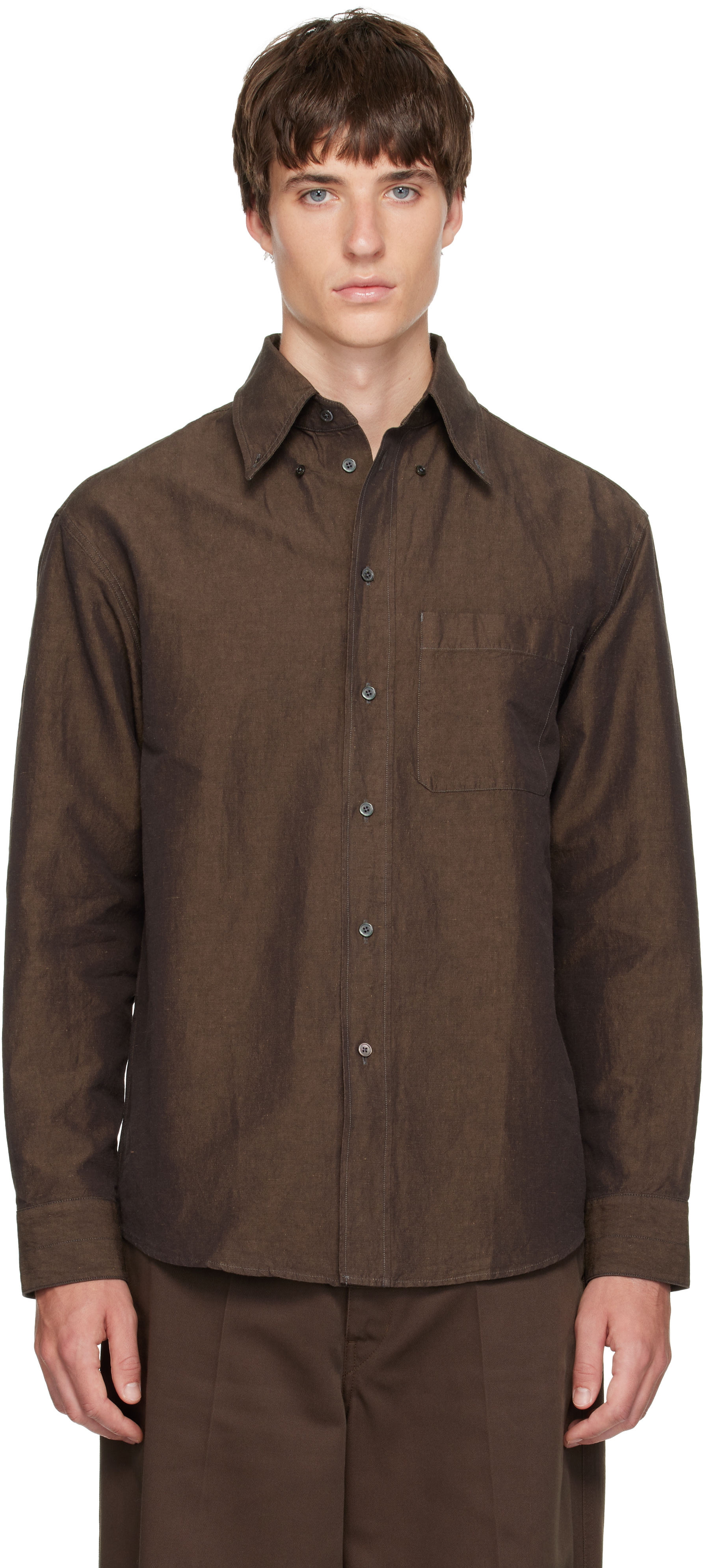 LEMAIRE - Brown Button Down Shirt