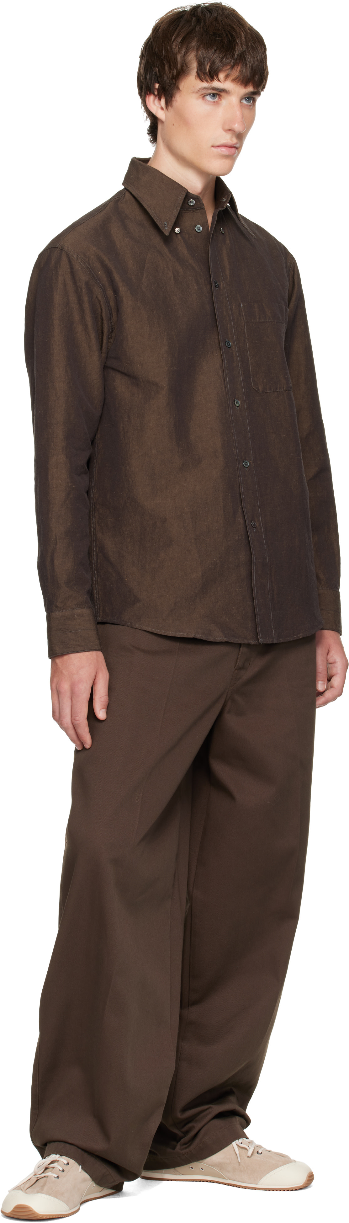 LEMAIRE - Brown Button Down Shirt