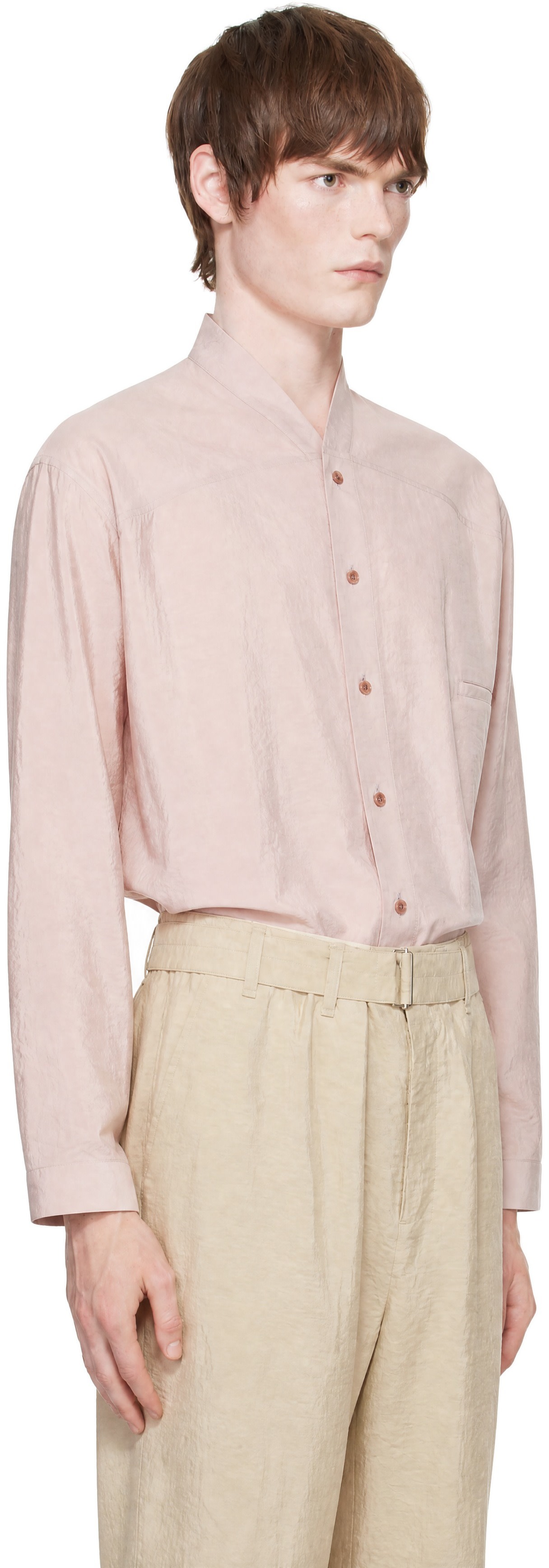 LEMAIRE - Pink V-Neck Shirt