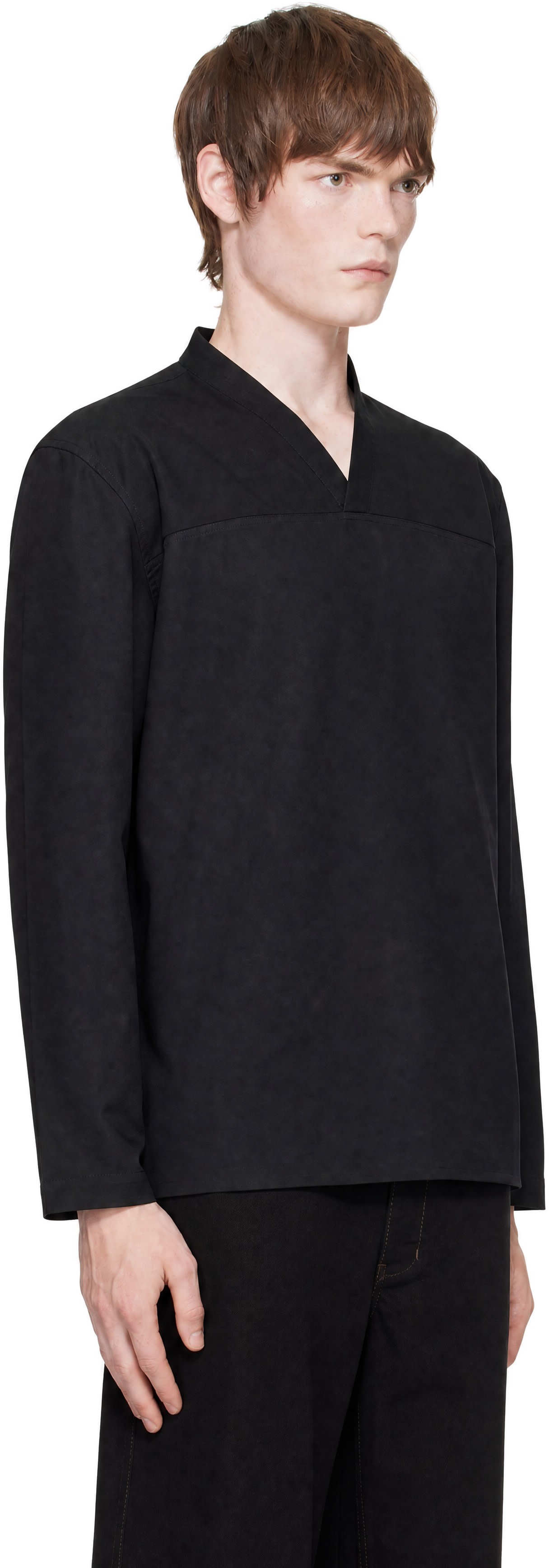 LEMAIRE - Black V-Neck Top