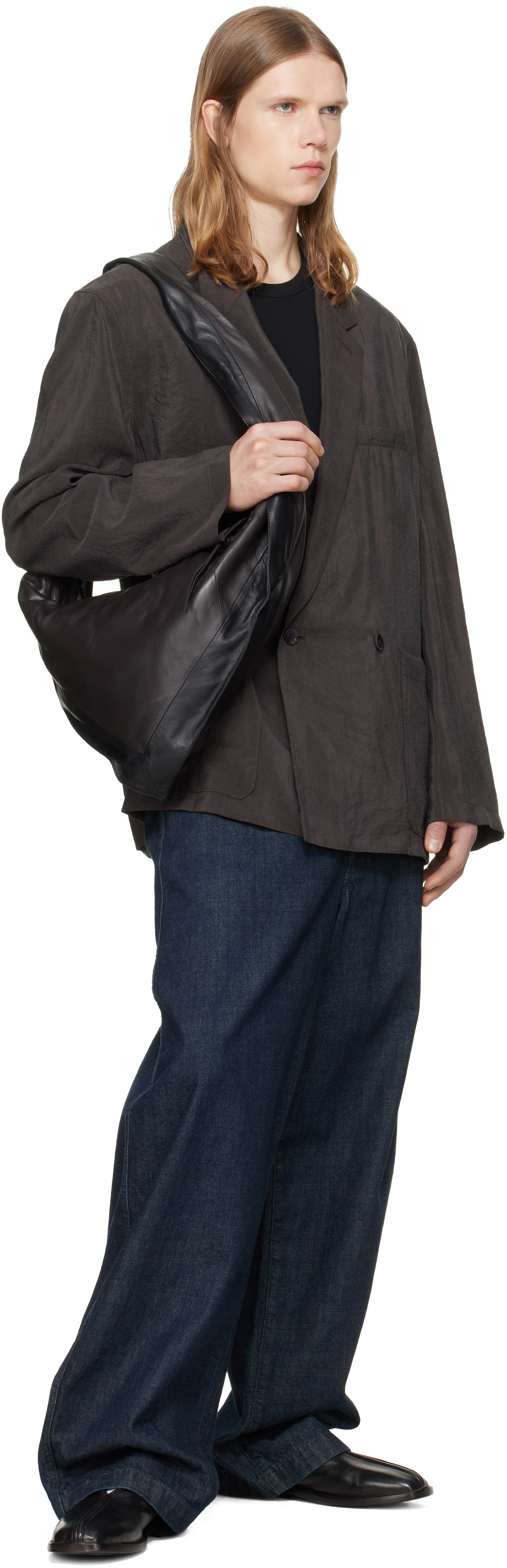 LEMAIRE - Brown Soft Double Breasted Blazer.