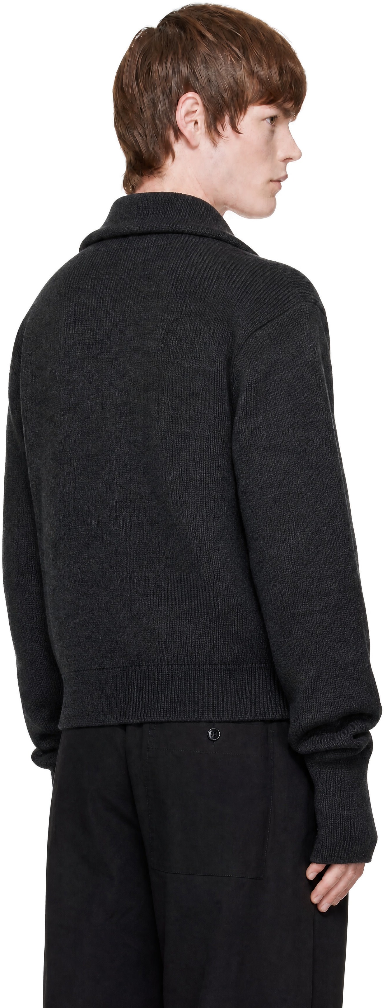 LEMAIRE - Pull de style cardigan gris à glissière