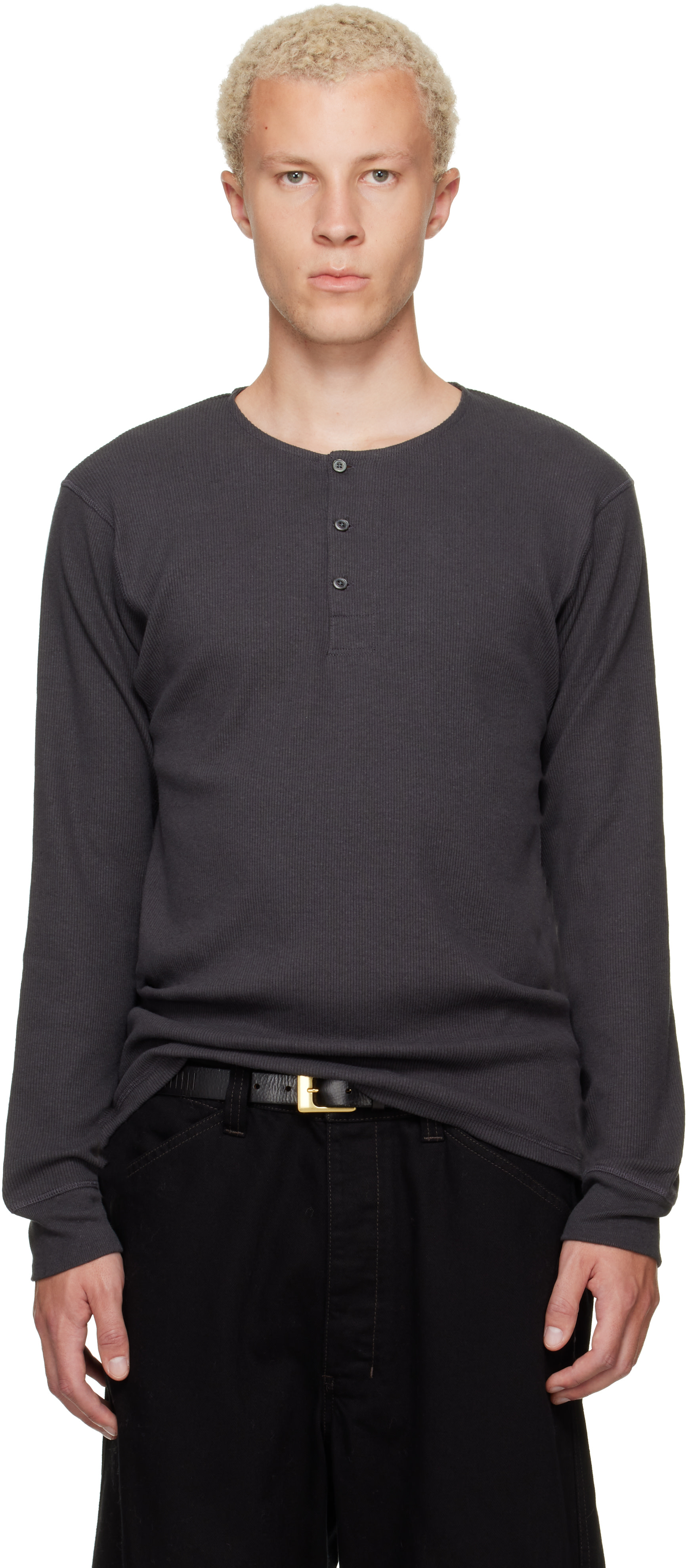 LEMAIRE - Gray Long Sleeve Henley