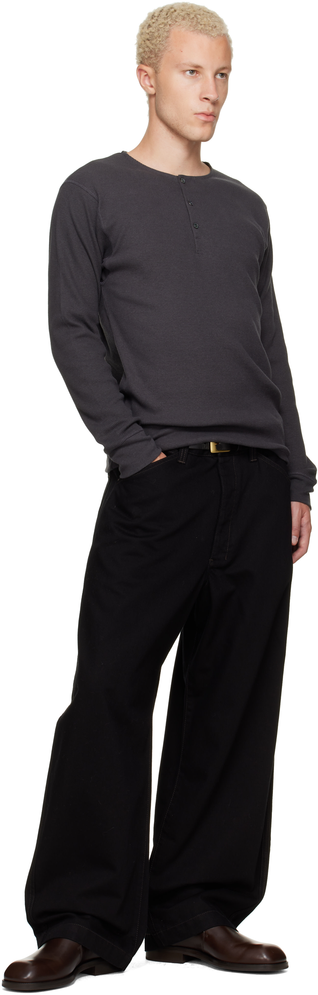 LEMAIRE - Gray Long Sleeve Henley