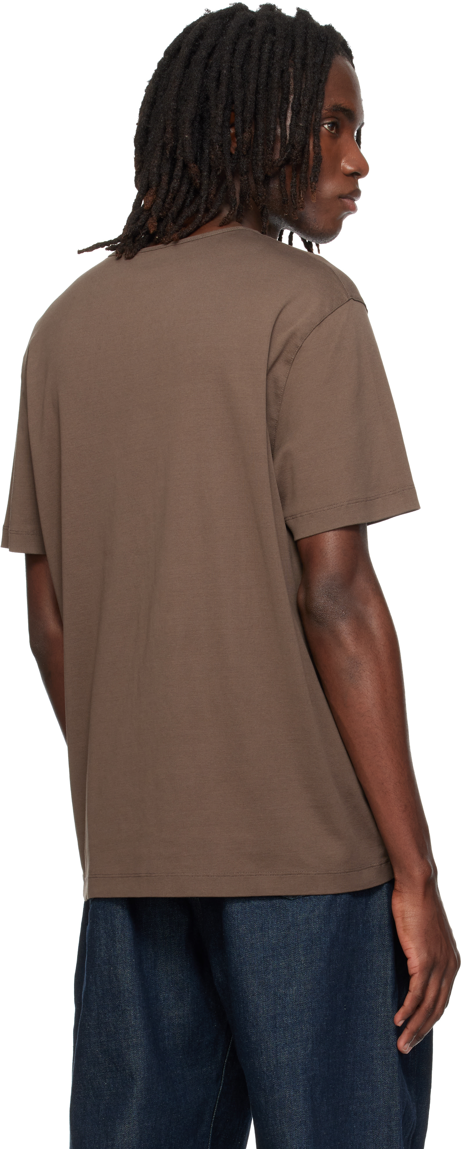 LEMAIRE: Brown Scoop-Neck T-shirt | SSENSE