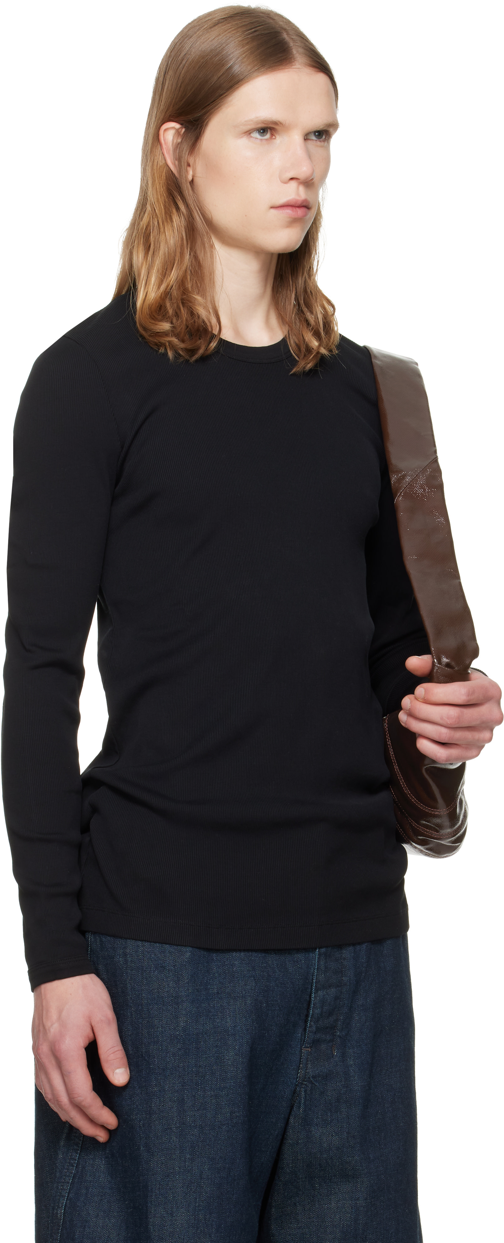 LEMAIRE: Black Long-Sleeve T-shirt | SSENSE