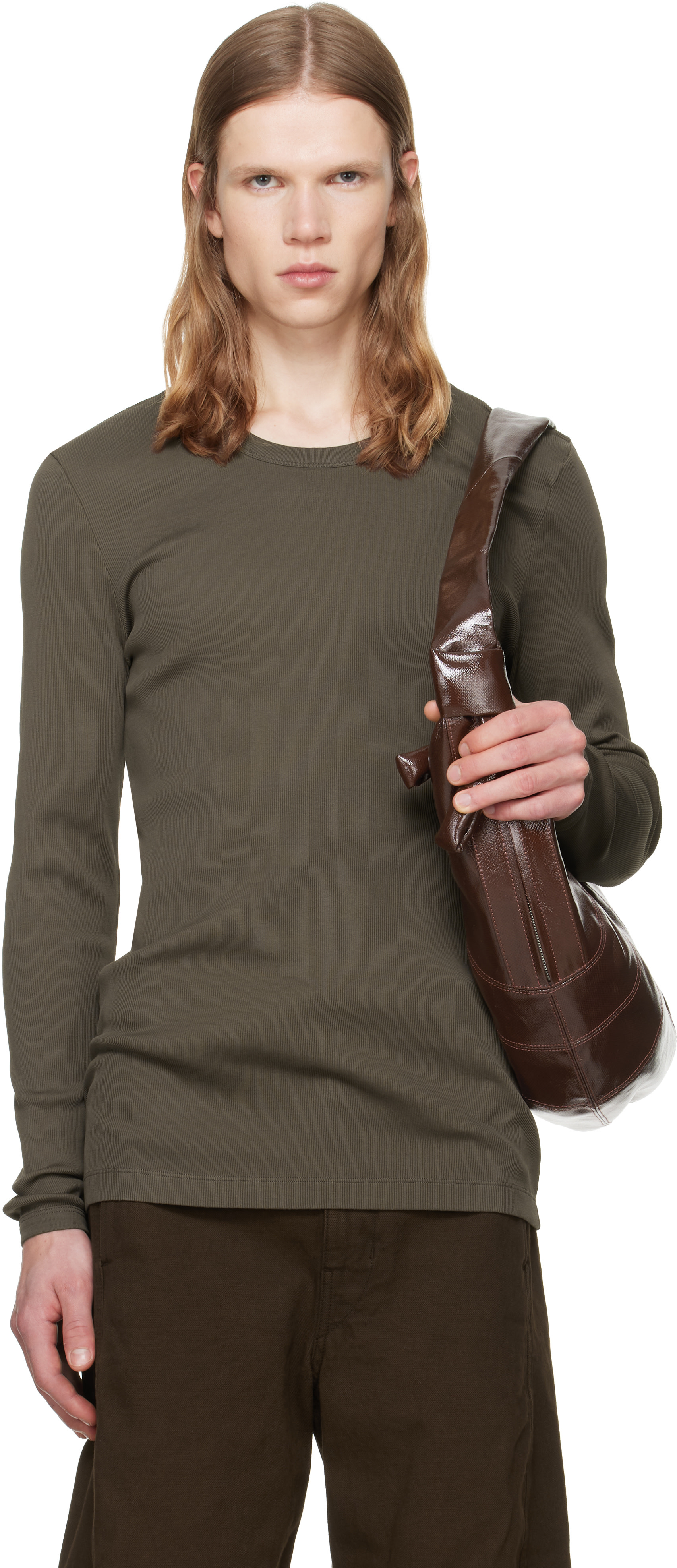 LEMAIRE: Brown Long-Sleeve T-shirt | SSENSE