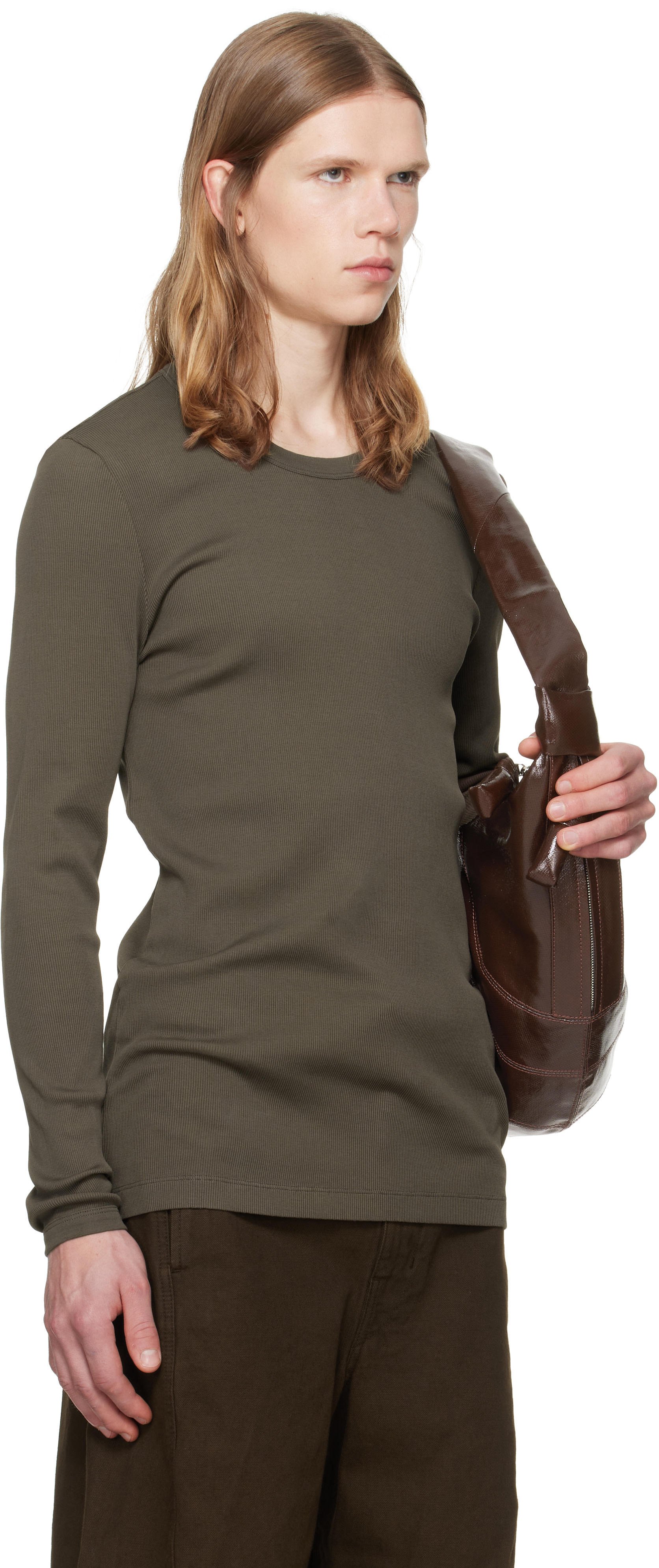 LEMAIRE: Brown Long-Sleeve T-shirt | SSENSE Australia