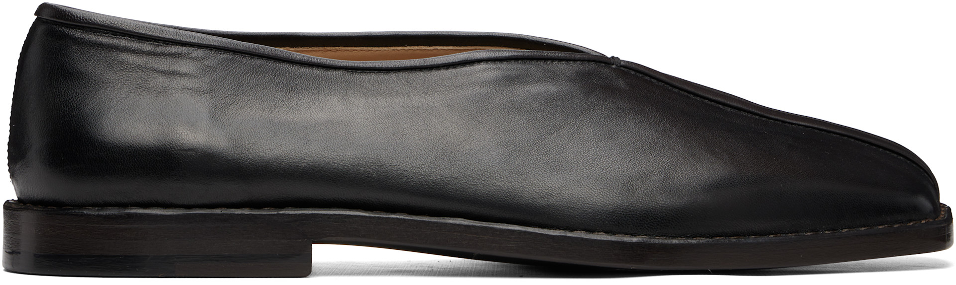 LEMAIRE - Black Flat Piped Slippers