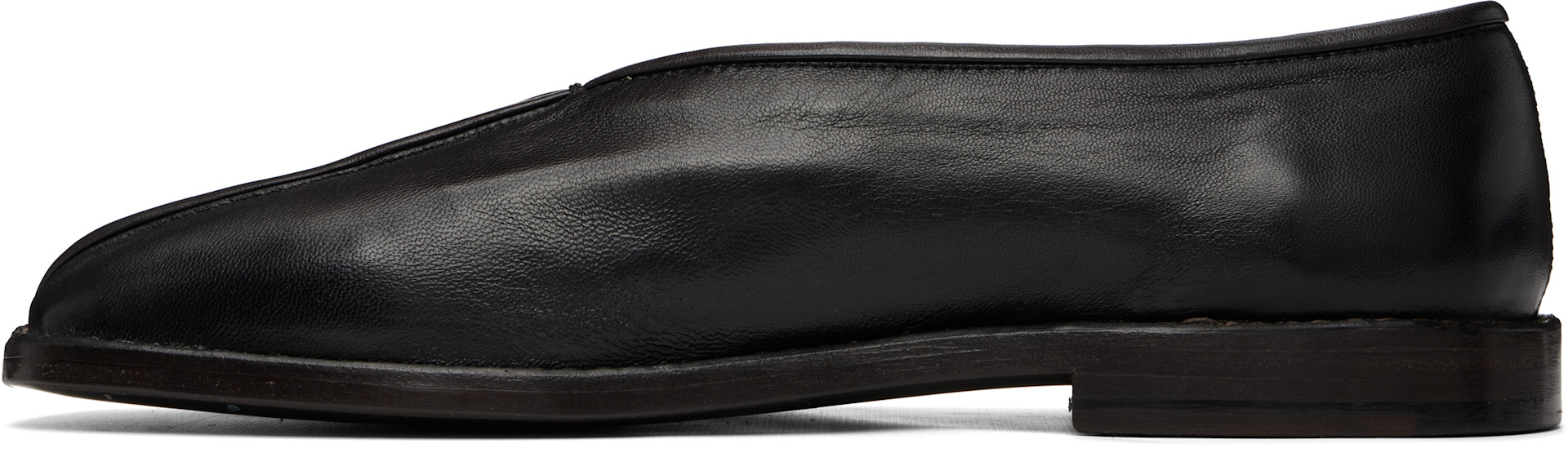 LEMAIRE - Black Flat Piped Slippers