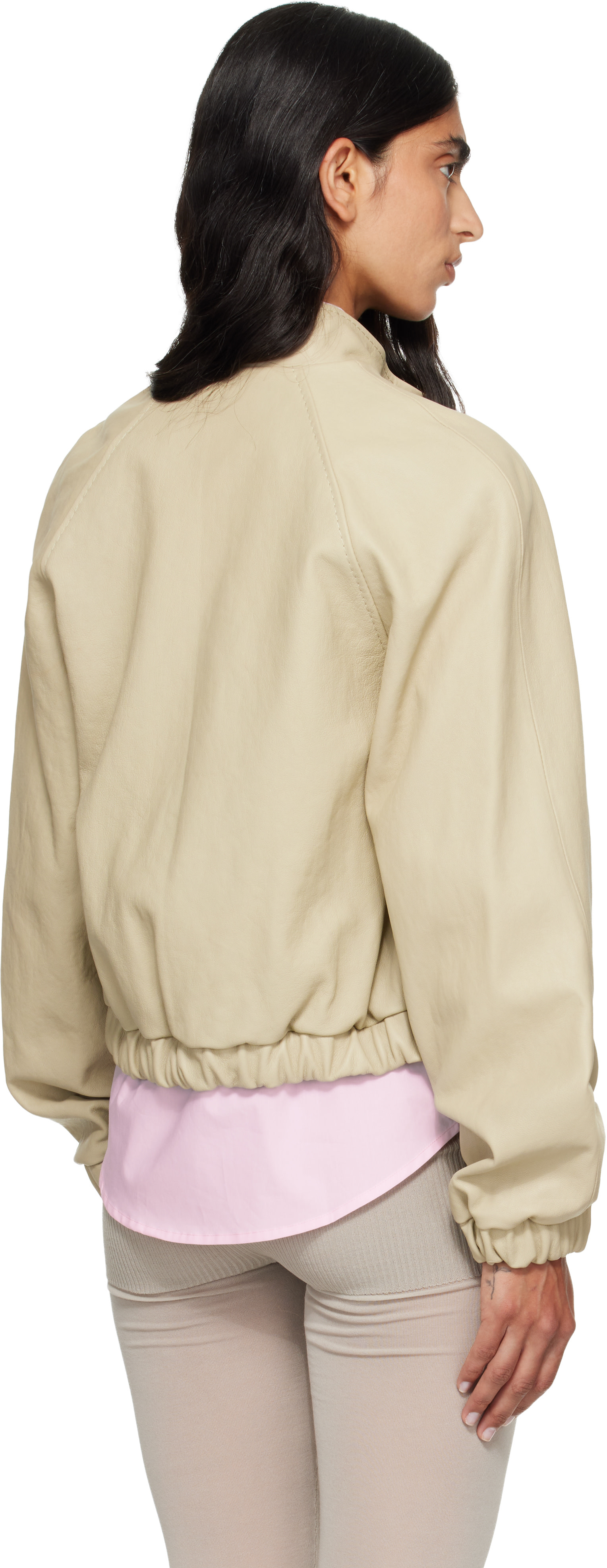Paloma Wool - Beige Raim Leather Jacket