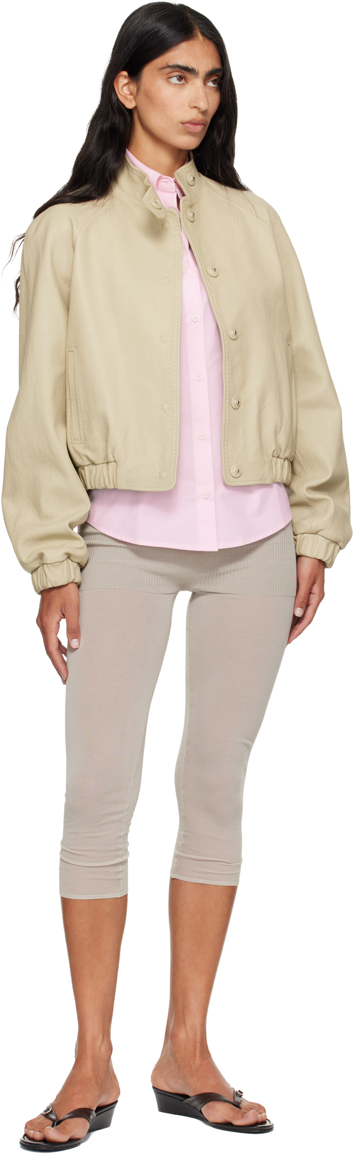Paloma Wool - Beige Raim Leather Jacket