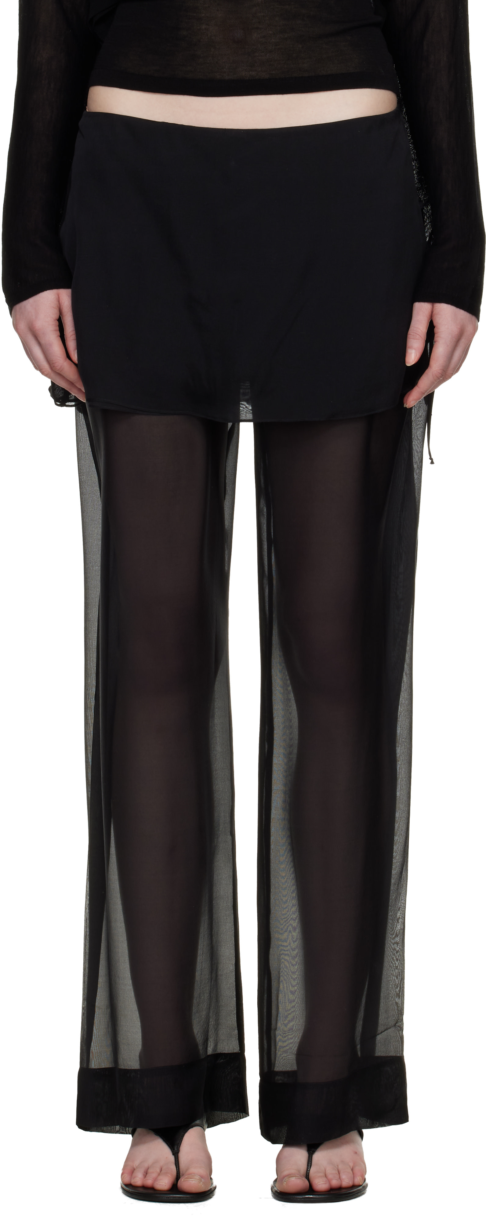 Paloma Wool: Black Silk Archive Trousers | SSENSE