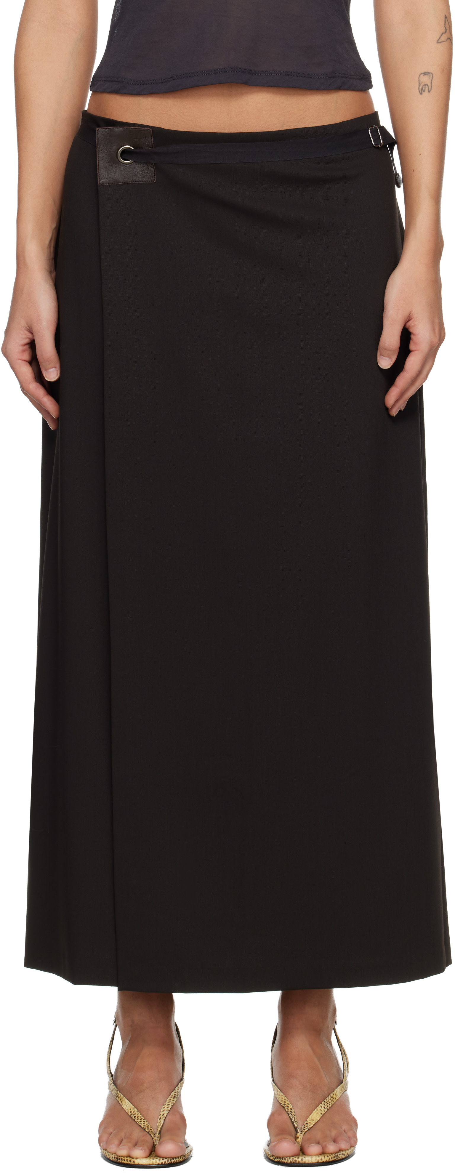 Paloma Wool - Jupe midi Blont brune