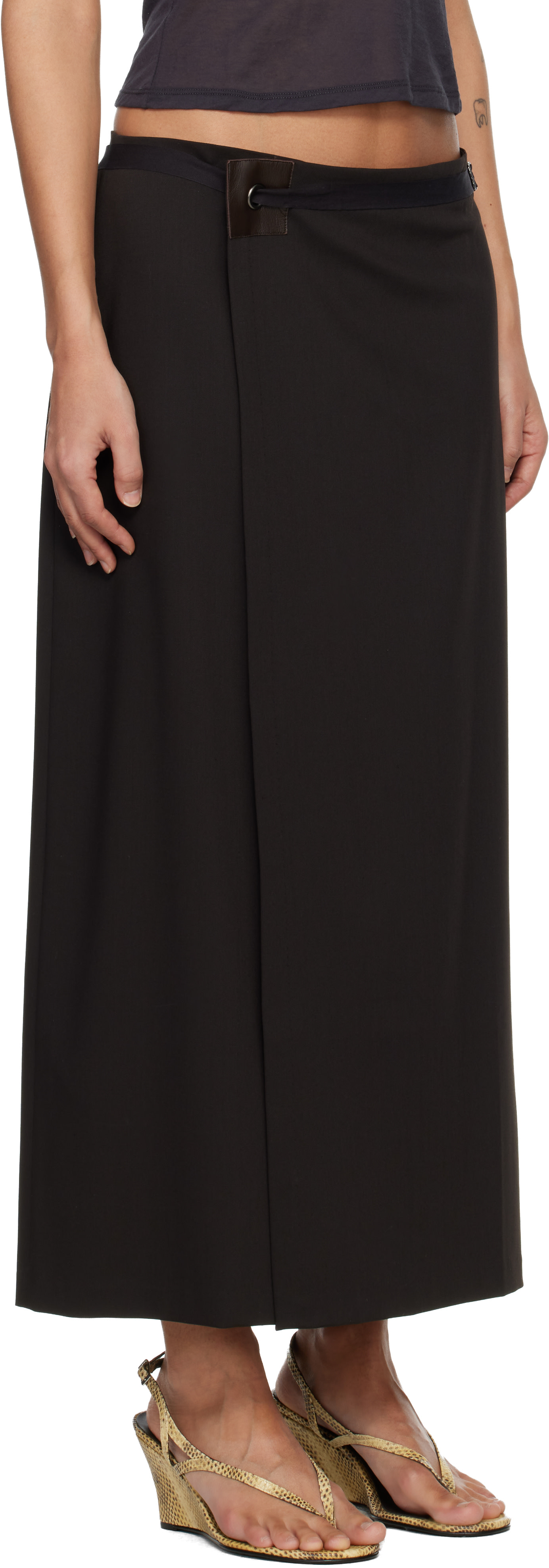 Paloma Wool - Jupe midi Blont brune