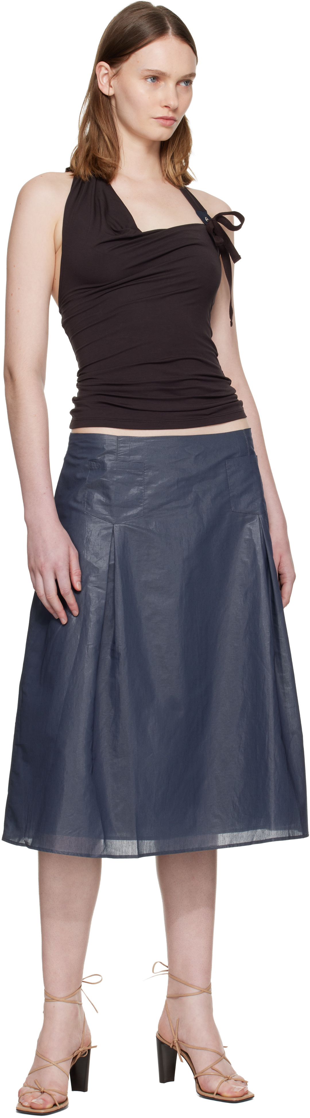 Paloma Wool - Jupe midi Dimi bleu marine