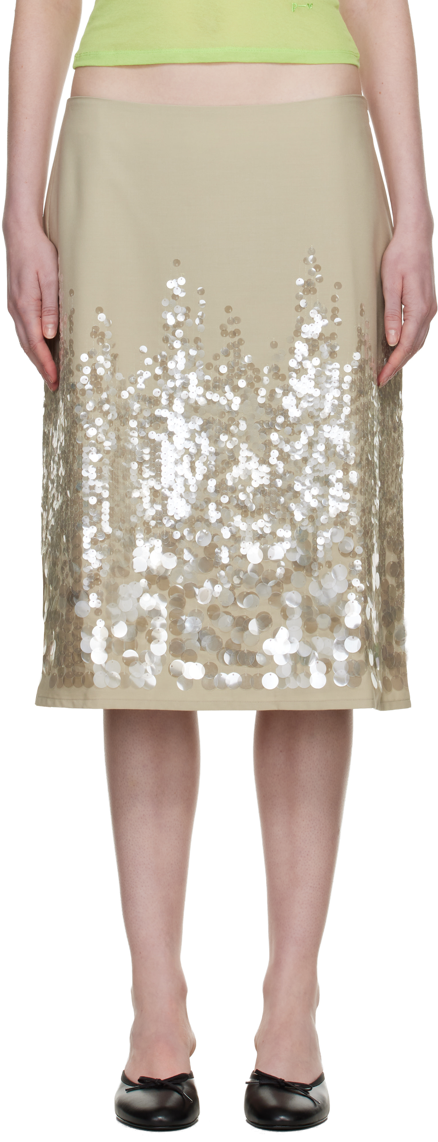 Paloma Wool - Jupe midi Ara kaki