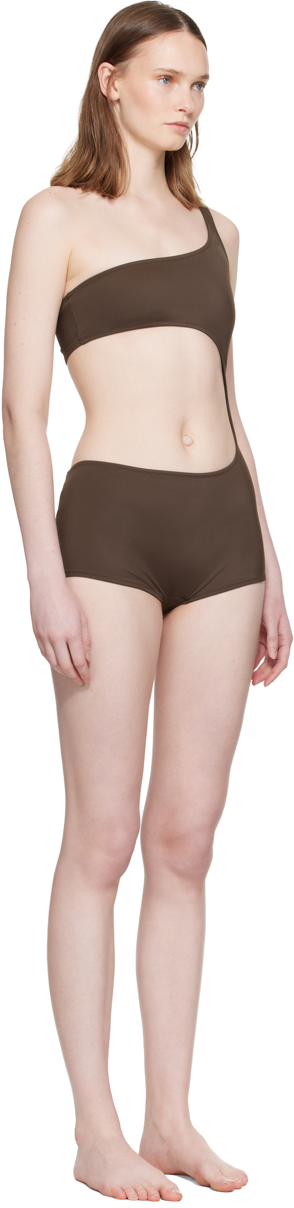 Paloma Wool: Brown Flann Swimsuit | SSENSE