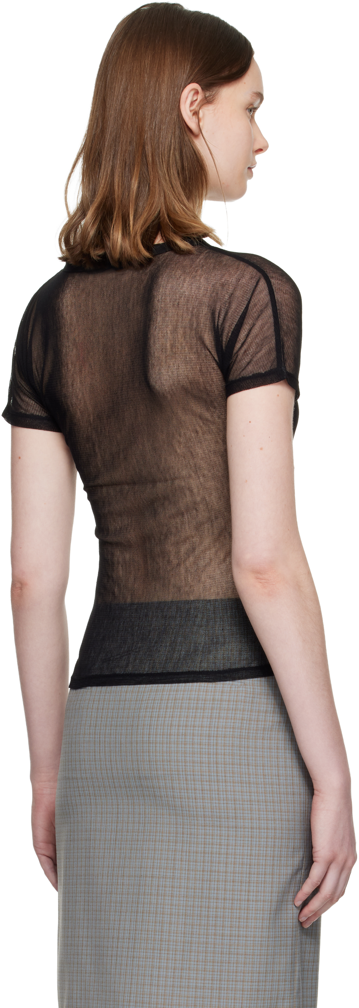 Paloma Wool: Black Olimpia Mesh T-shirt | SSENSE