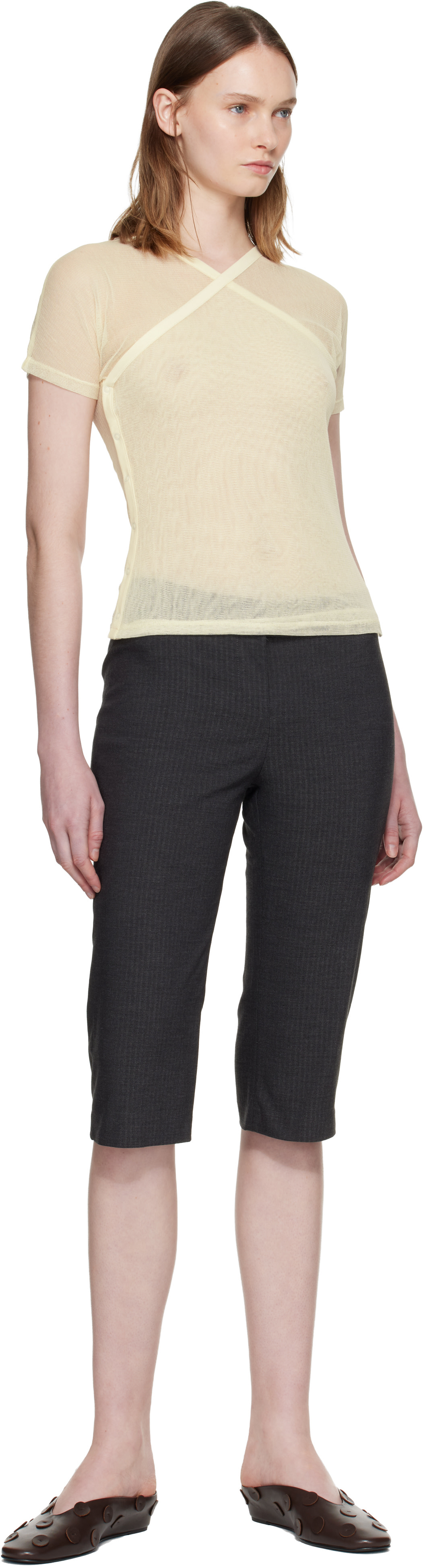 Paloma Wool: Off-White Olimpia Mesh T-shirt | SSENSE